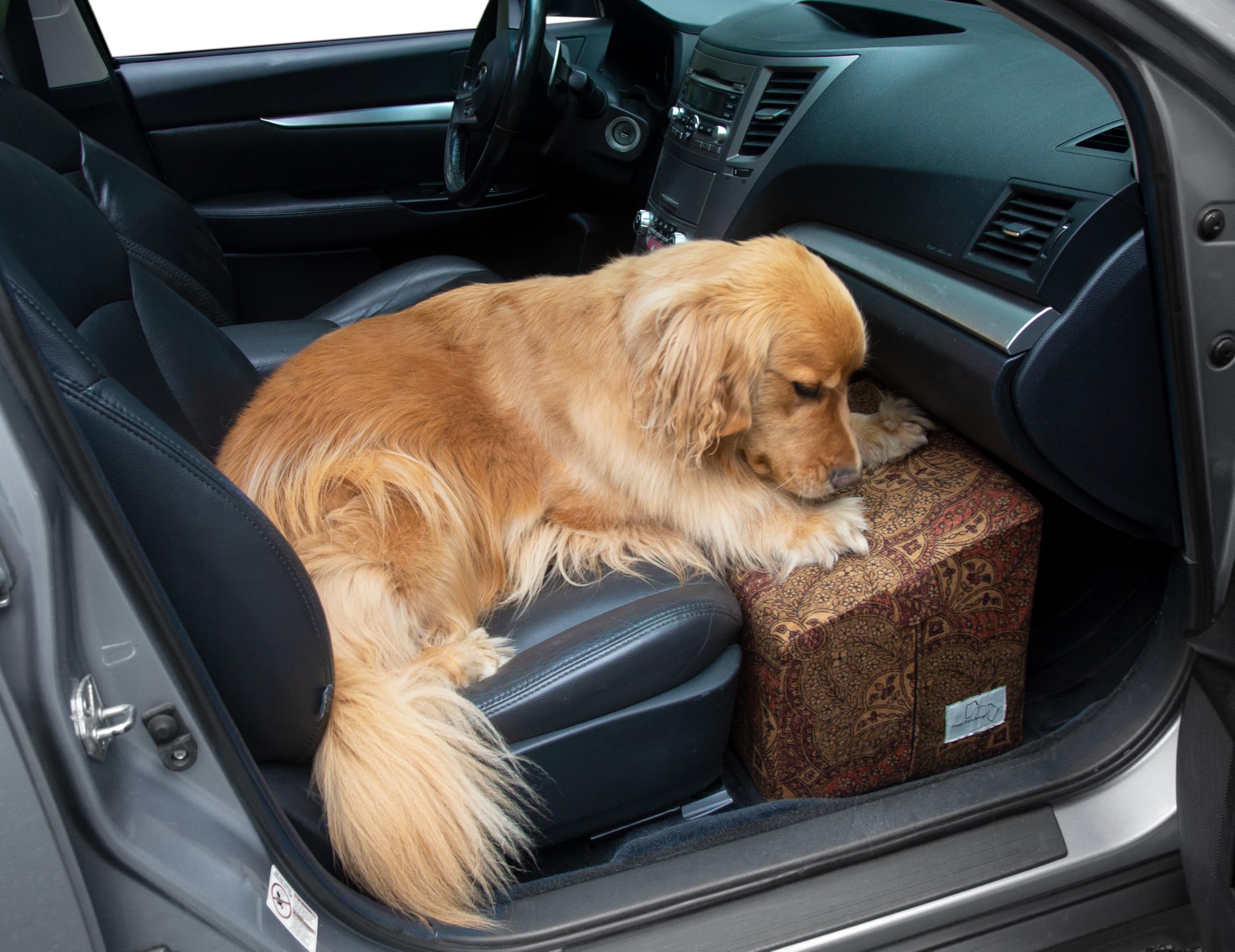 Waterproof Microfiber and Foam Safety Front Seat Extender, Brown Print, One Size