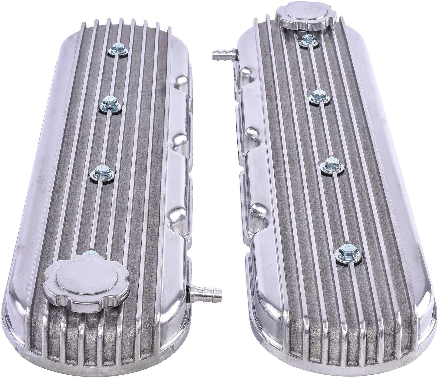 JEGS 501034 Polished Finned Aluminum Valve Covers for GM LS Engines