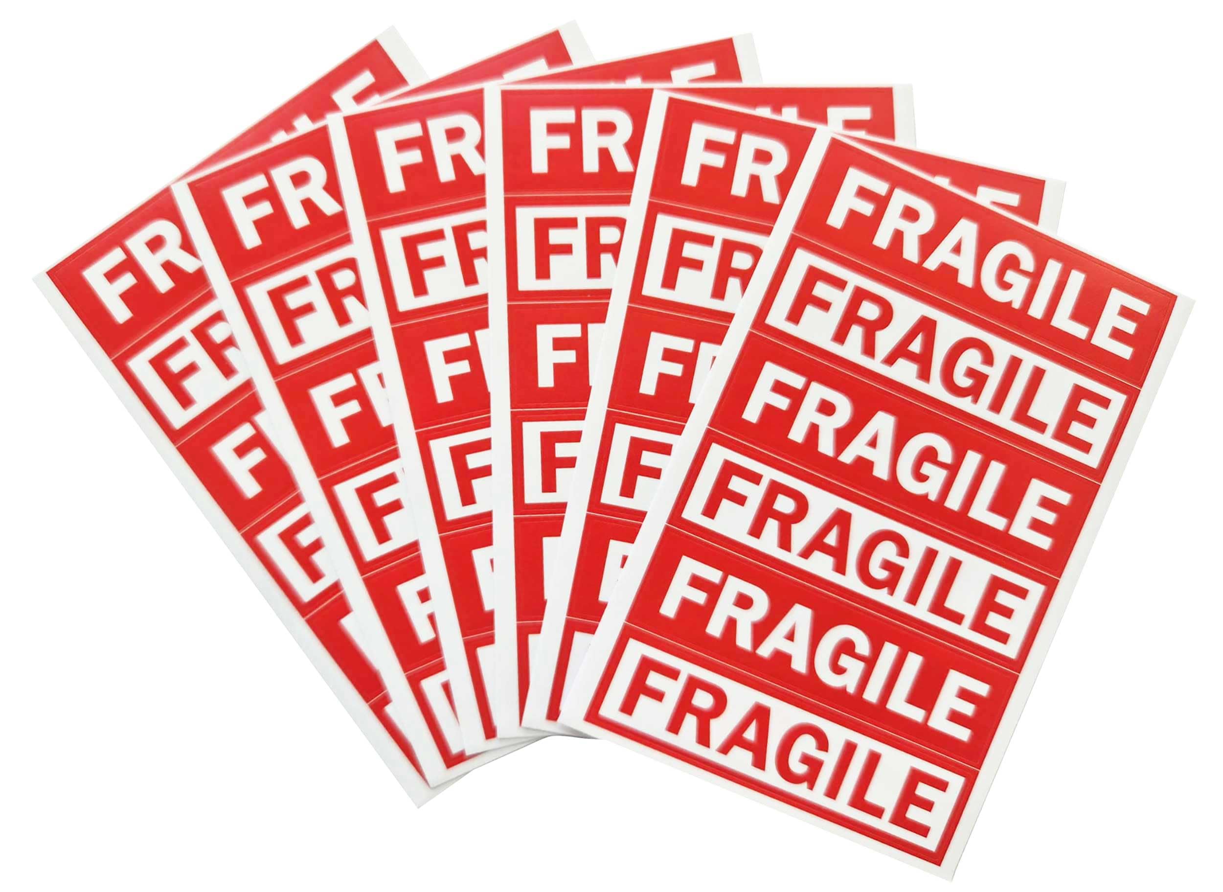 360 Fragile Stickers | 70 x 17mm | Self Adhesive Red Warning Label Stickers for Shipping and Packing | 10 Packs of 36 Labels