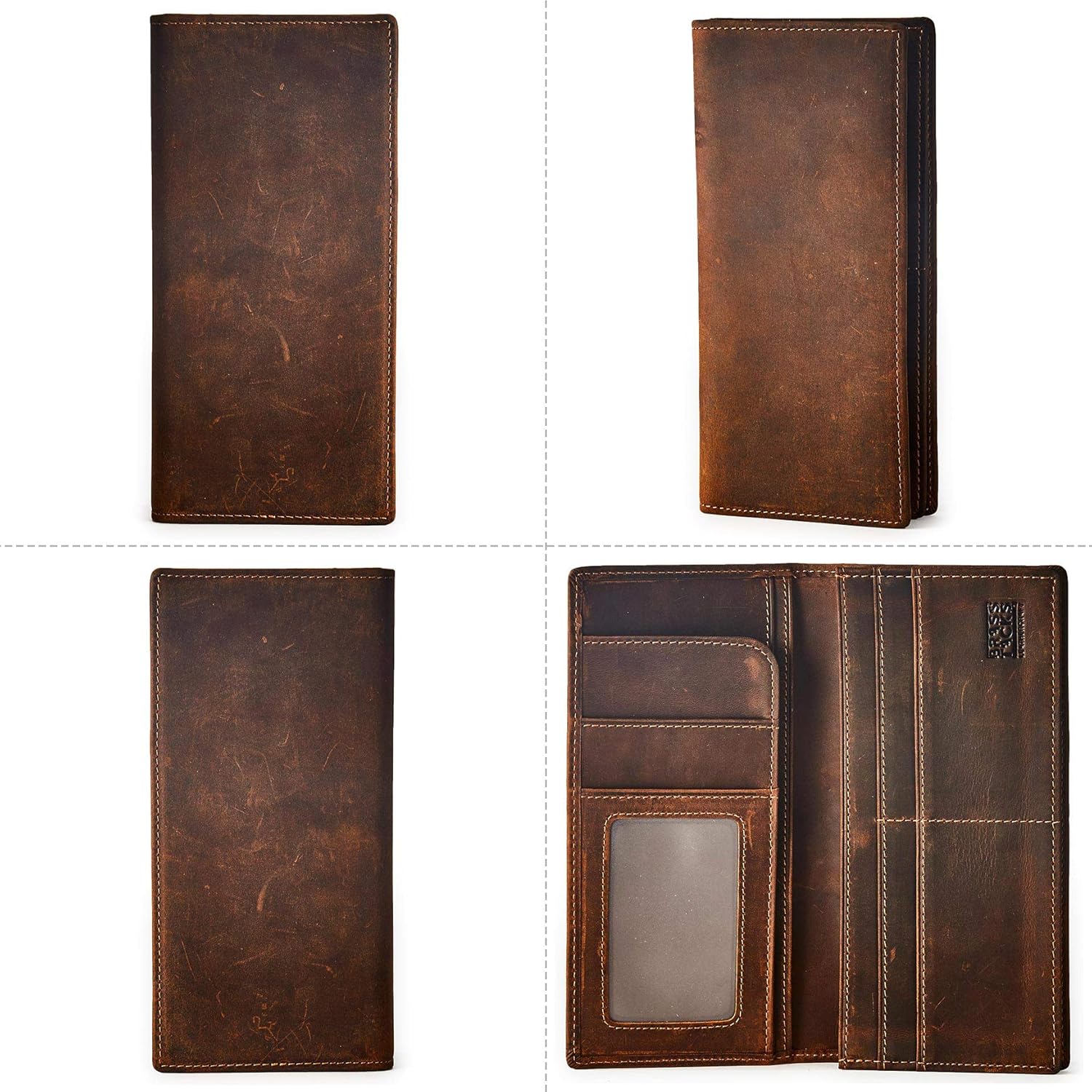 Vintage Top Grain Leather Wallet for Men Gift Box Top Grain Leather Minimalist Wallet for Men RFID Blocking Vintage Handmade Card Holder Bifold Slim Wallet Gift Box - Image 3