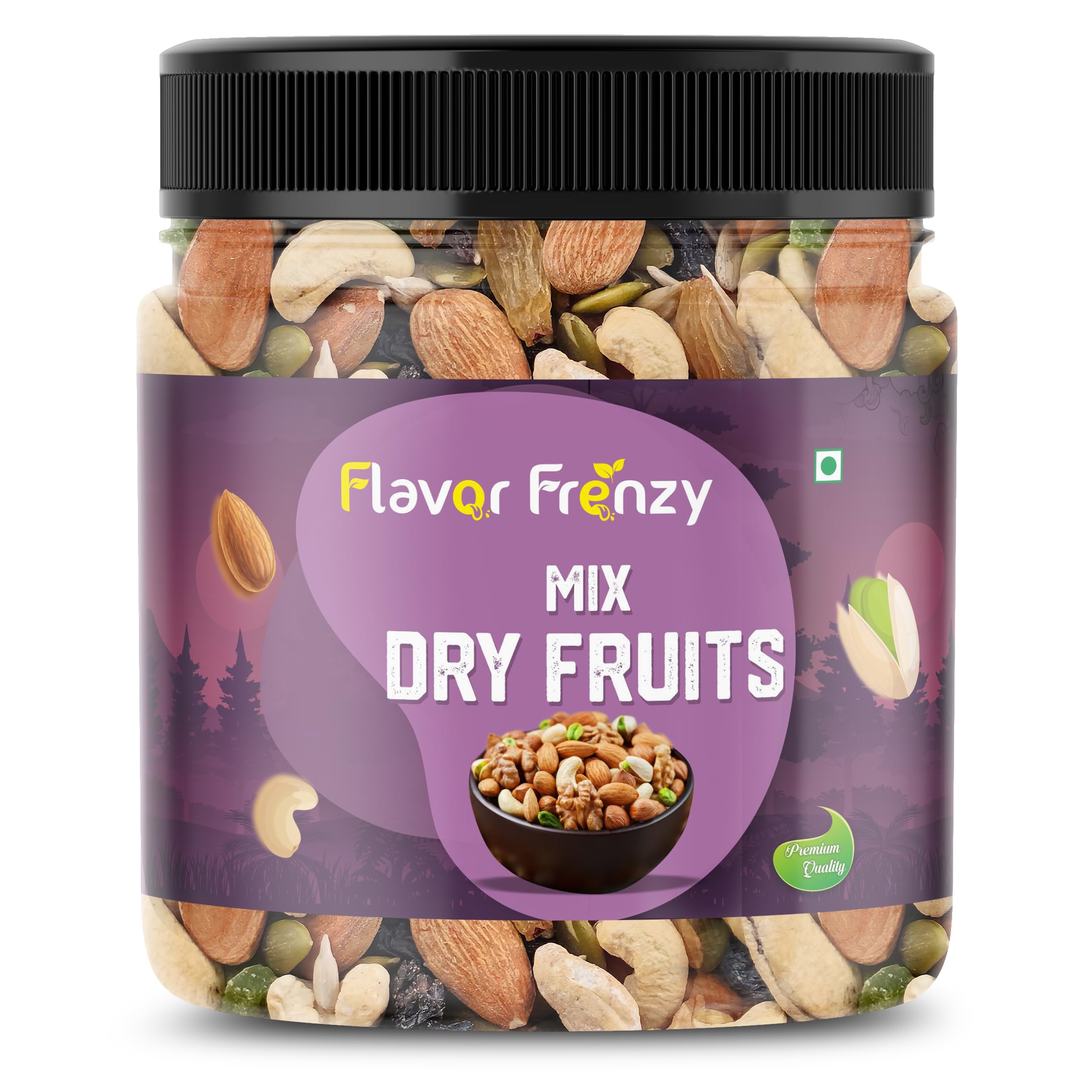 Flavor Frenzy Mix Dry Fruits Fit for Fasting | Healthy Snacks Mixed Nuts with Dry Fruits | Almonds | Cashews | Dried Apricots | Pista | Black raisin | Green raisin & More Healthy Snack (500gm)-image-27