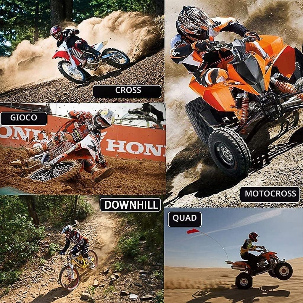 Unisex Casco Motocross, Gioventù Ragazzo Integrale MTB Moto Fuori Strada ATV Scooter Casco, Discesa MX Quad Moto Gara di Enduro Incidente Casco, con Occhiali Guanti Maschera