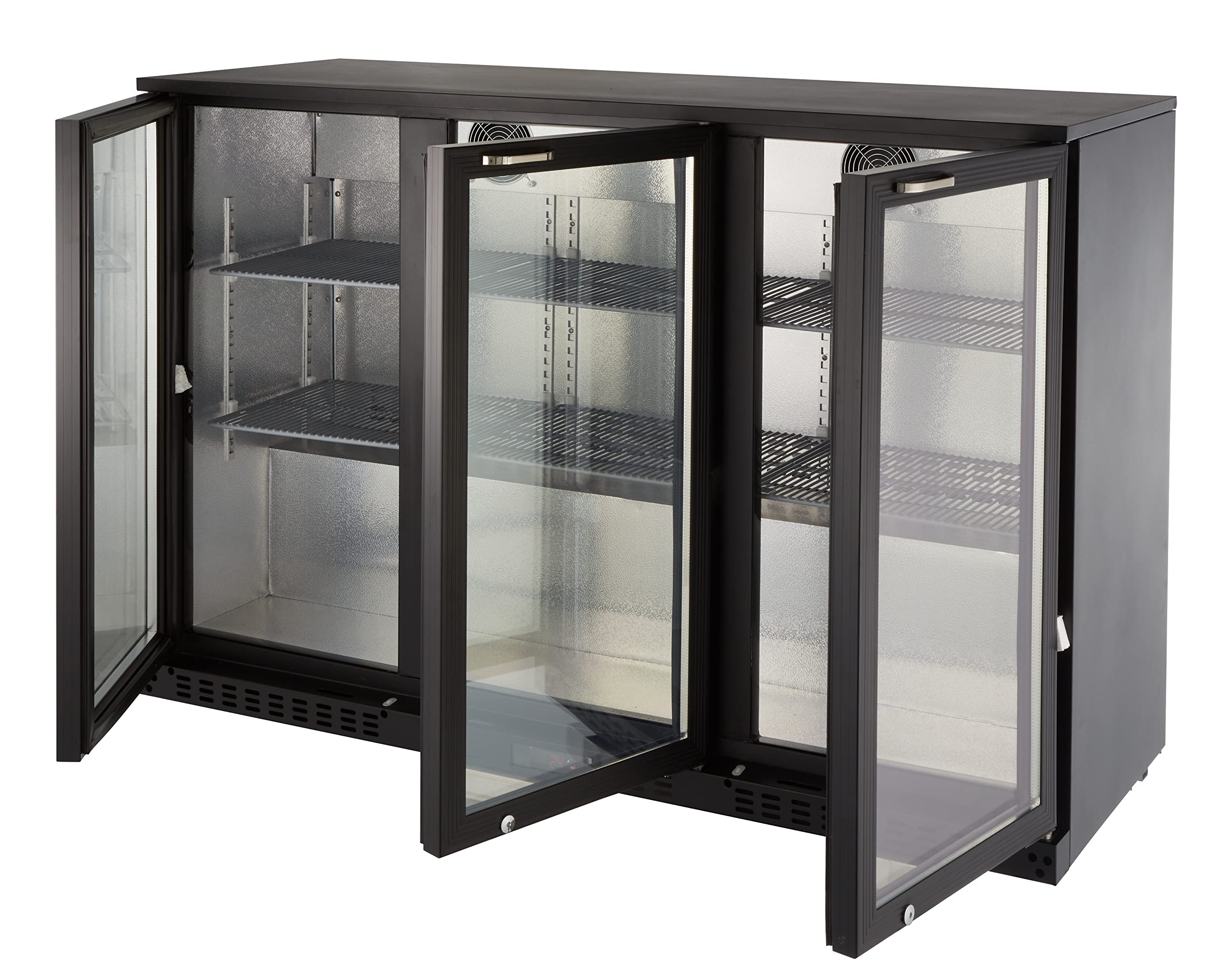 GastroHero Barkühlschrank ECO 320 mit Klapptüren schwarz Gastronomiebedarf