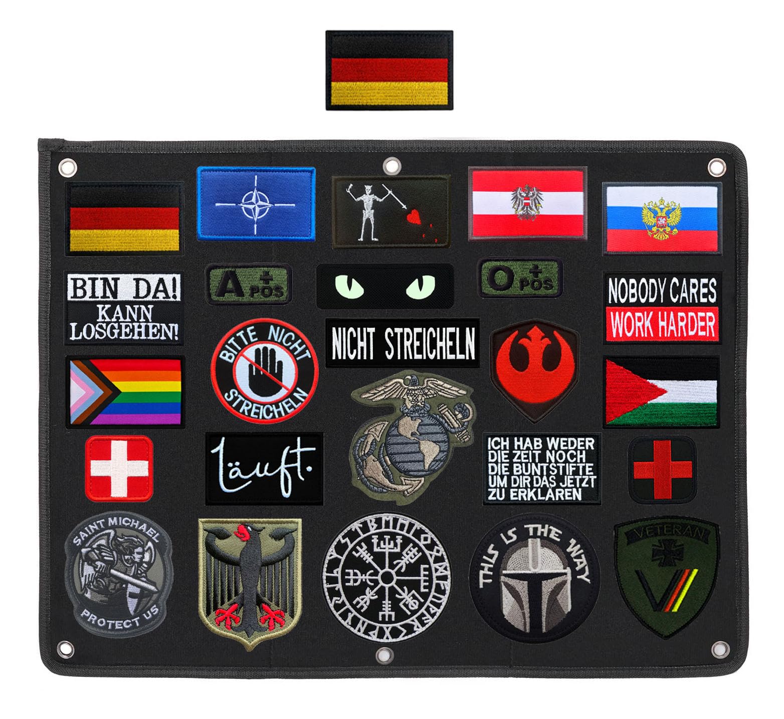 64x46 cm Patch Aufhänger - Falten Platten- Zeigt Wand - Patches Anzeigen Mattenwand - Taktisch Militär Kennzeichnung Board Organizer Inhaber Display Sammlung Tuch