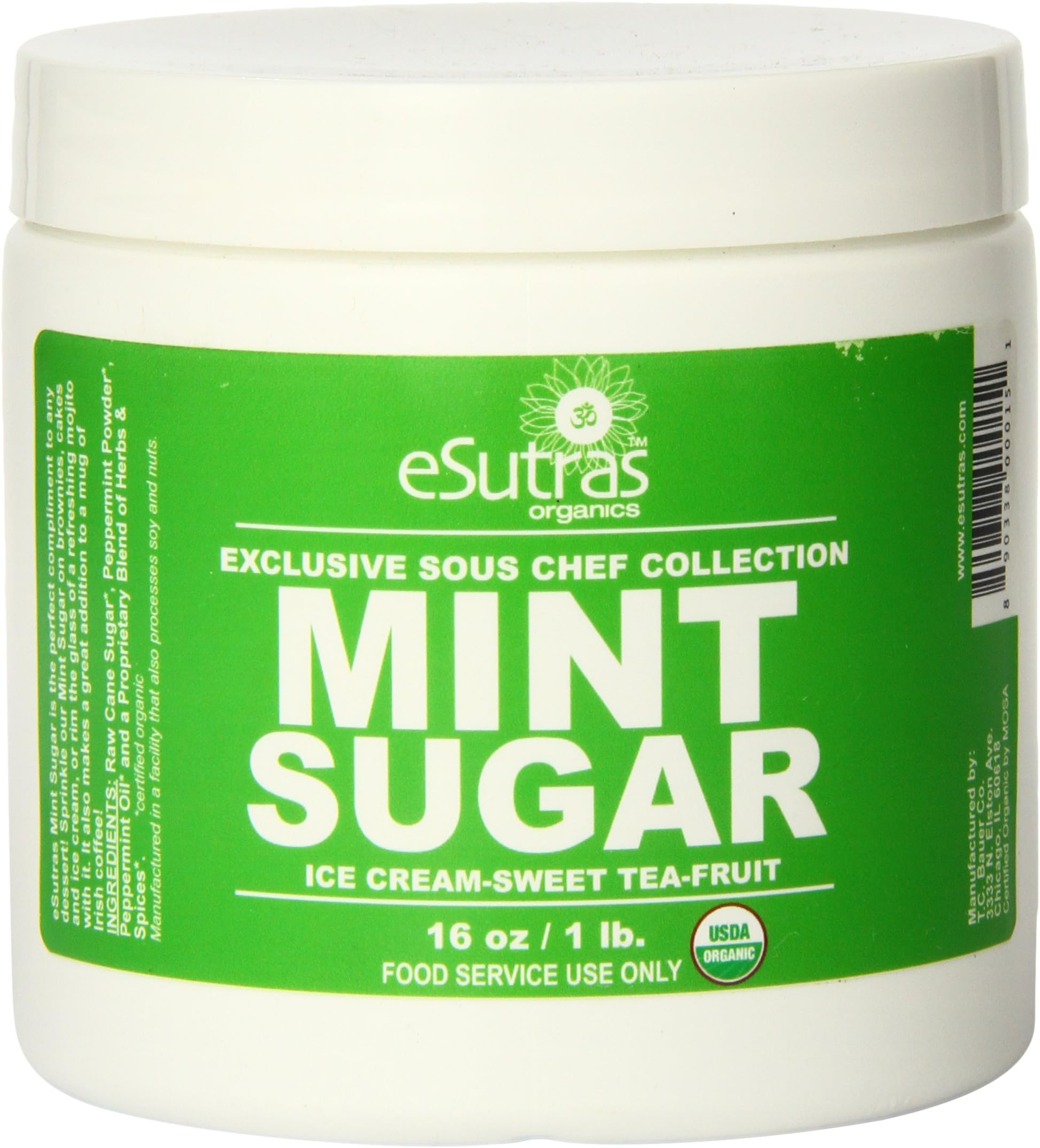 Esutras Organics Sugar, Mint, 16 Ounce