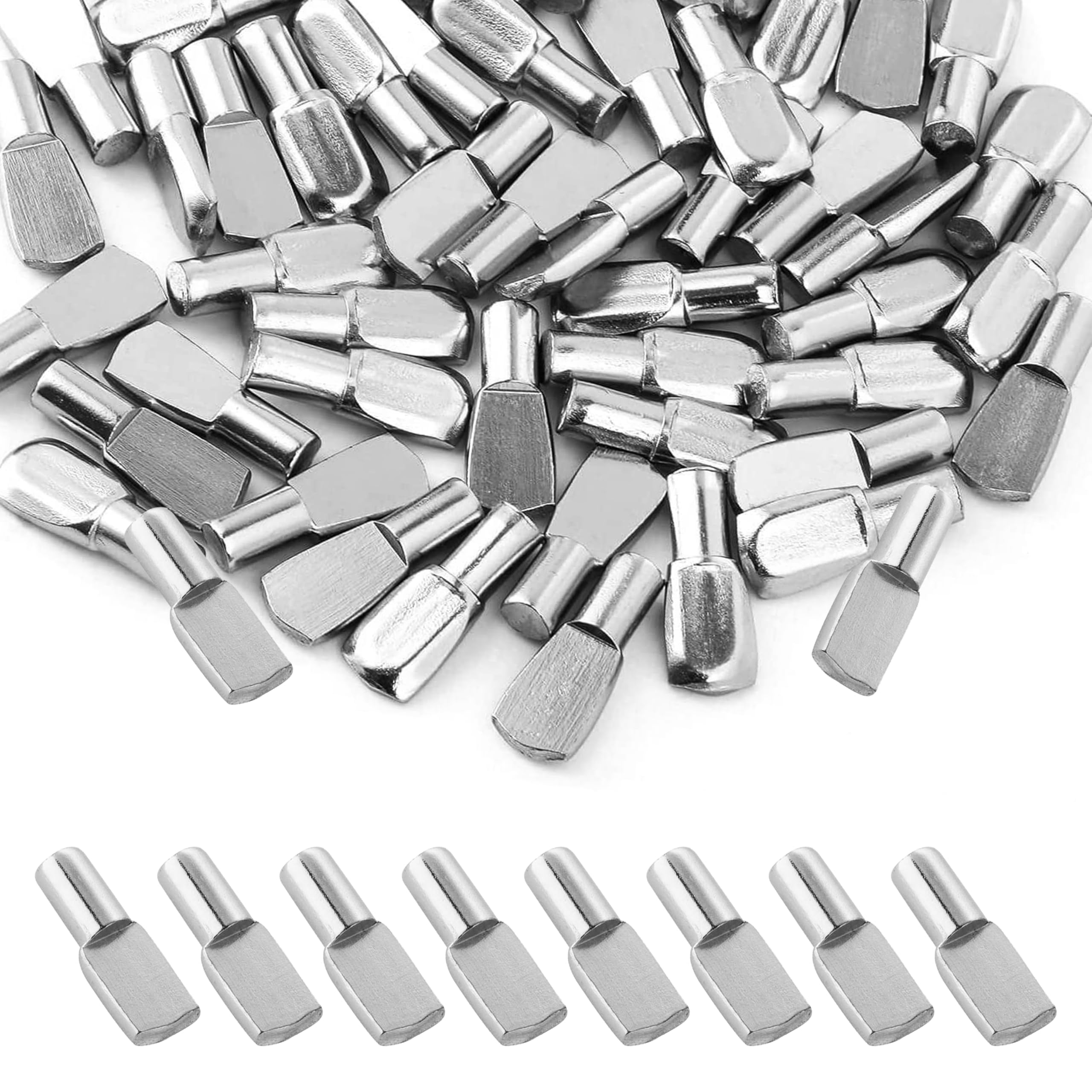 Perni di Supporto per Mensole e Scaffali -✮GARANZIA A VITA✮- Tasselli Metallici 5mm Reggi Mensola - Pioli per Mensola, Scaffalatura, Libreria, Mobili - Confezione da 100 con Valigetta
