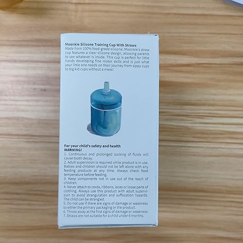 Miniatura 12 de Moonkie Vaso con popote para bebé, taza de entrenamiento de silicona para niños pequeños con tapa para pajilla, sin BPA, a prueba de caídas, destete