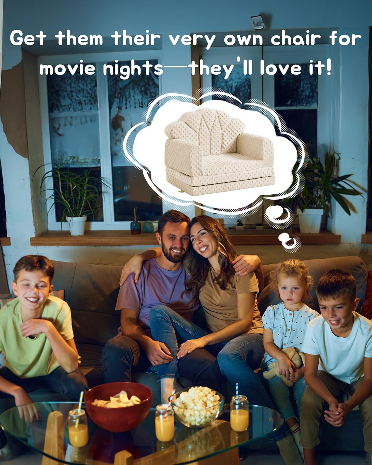 Kids Couch, 2-in-1 Soft Bubble Dot Minky Fold-Out Couch, Convertible Sofa to Lounger for 1-3 Years Old, Kid Furniture for Playroom, Beige - Image 8