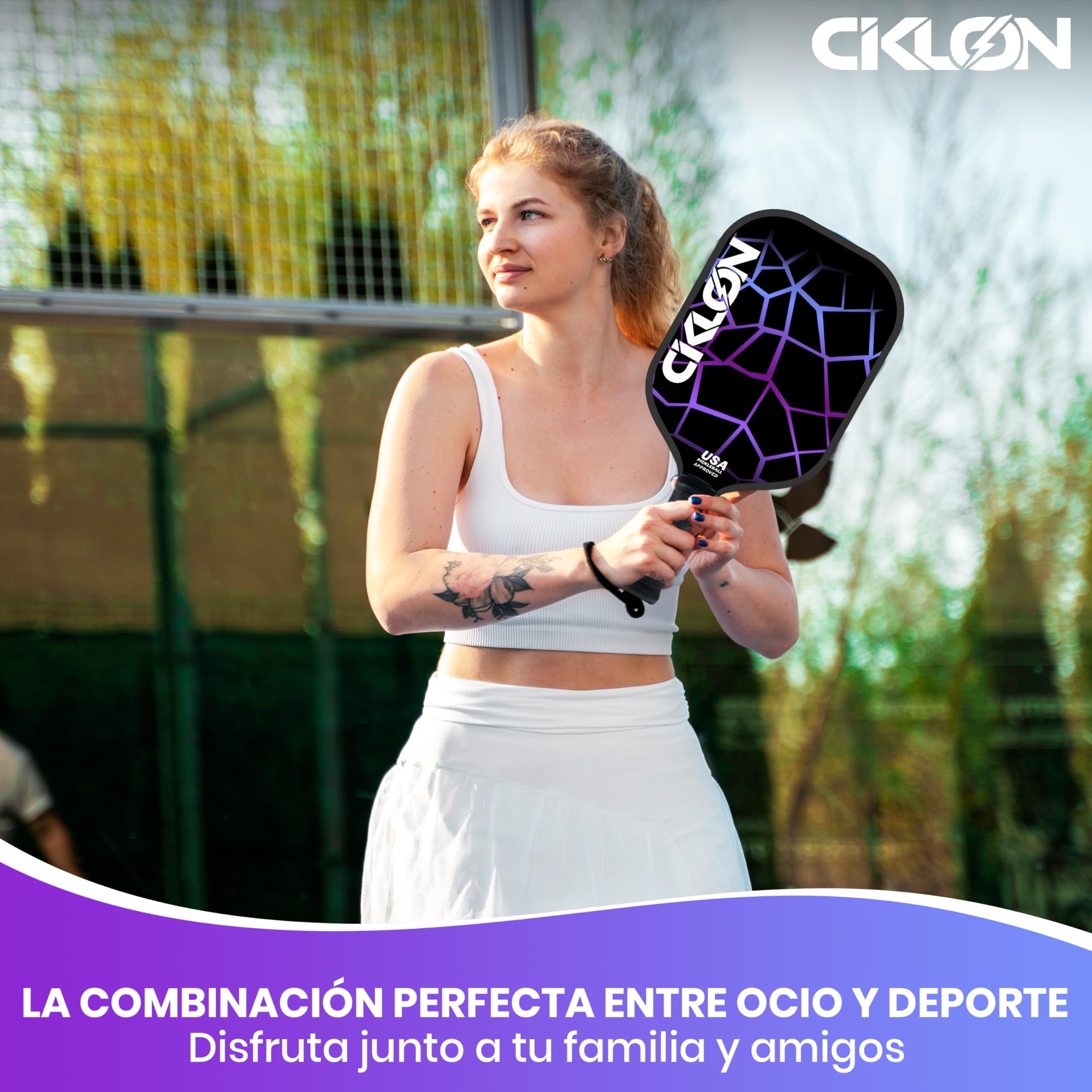 Ciklon | Palas de Pickleball | Juego de Paletas de Pickleball | Set de Raquetas Pickleball | Fibra de Vidrio y Núcleo de Nido de Abeja Polipropileno (PPL) | USAPA | Pack Esenciales