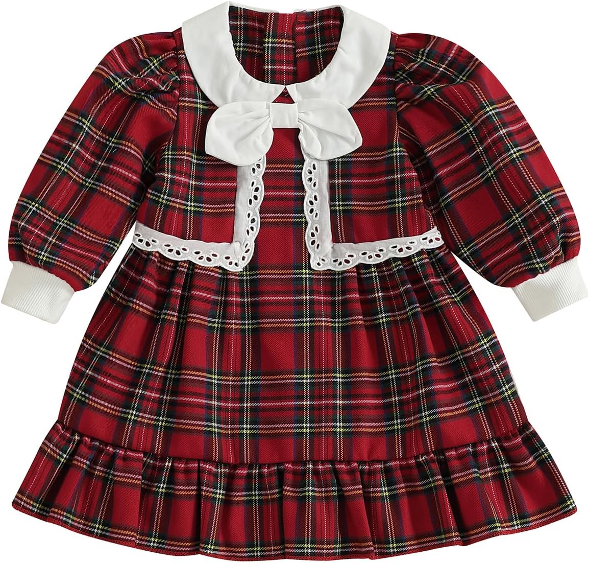 Kuriozud Toddler Baby Girl Plaid Dress Cute Party Dress for Christmas