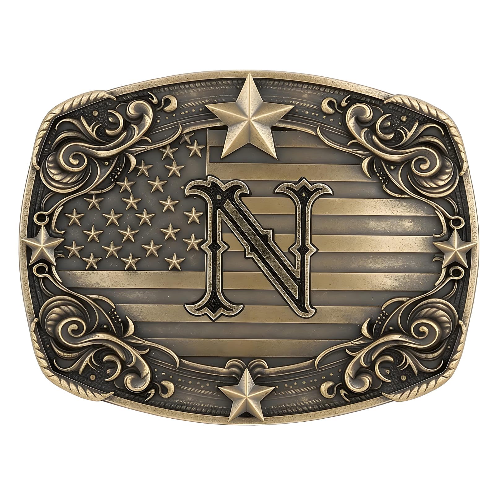 Cowboy Belt Buckle for Men Vintage Western Rodeo Texas Initial Letter ABCDJMR to Z Belt Buckles