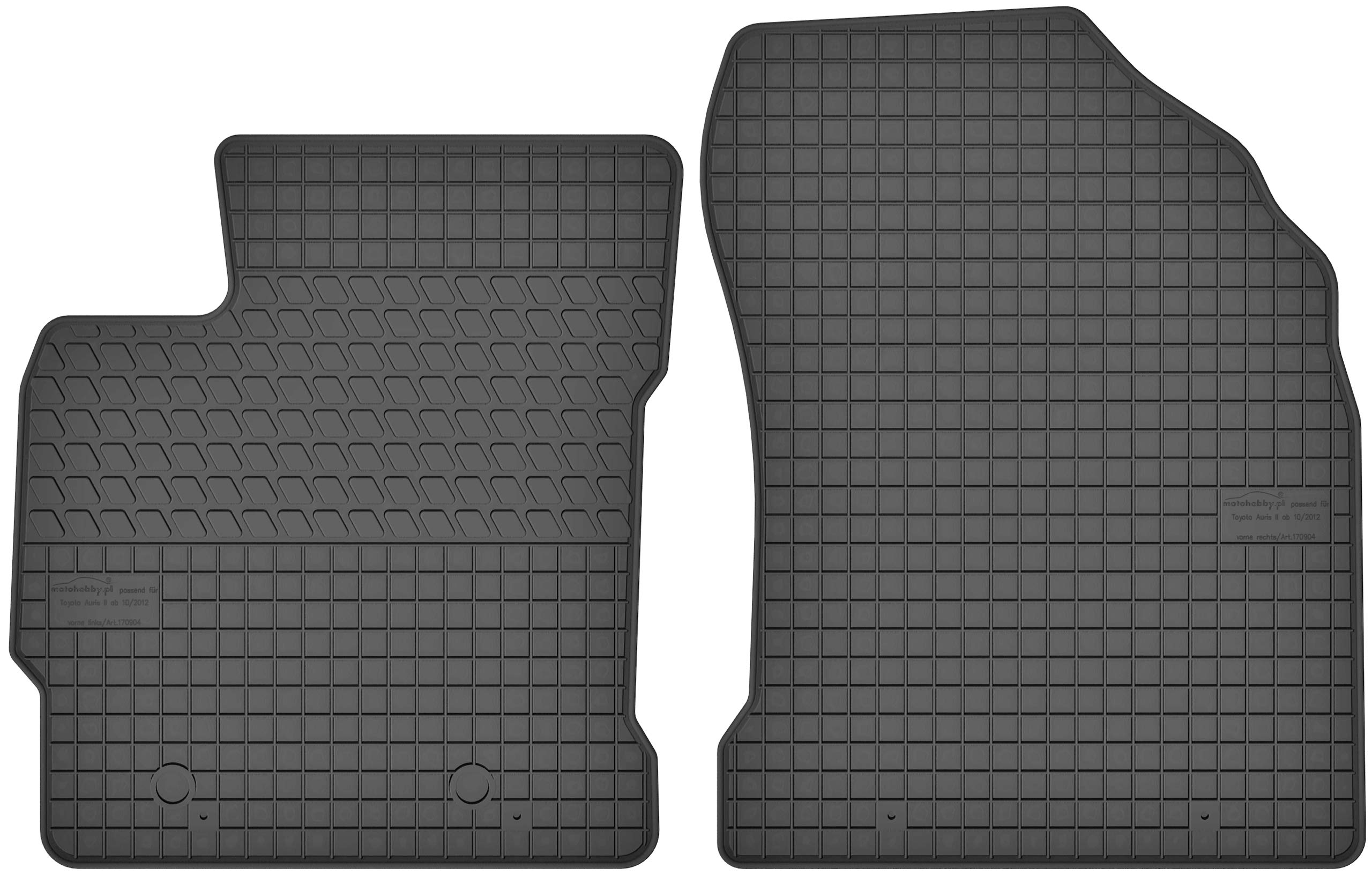 Tappetini Gomma Auto Per Toyota Auris I (2006-2012): Set Anteriori Conducente E Passeggero A Vasca, Antiscivolo | Protezione Da Sporco E Umidità