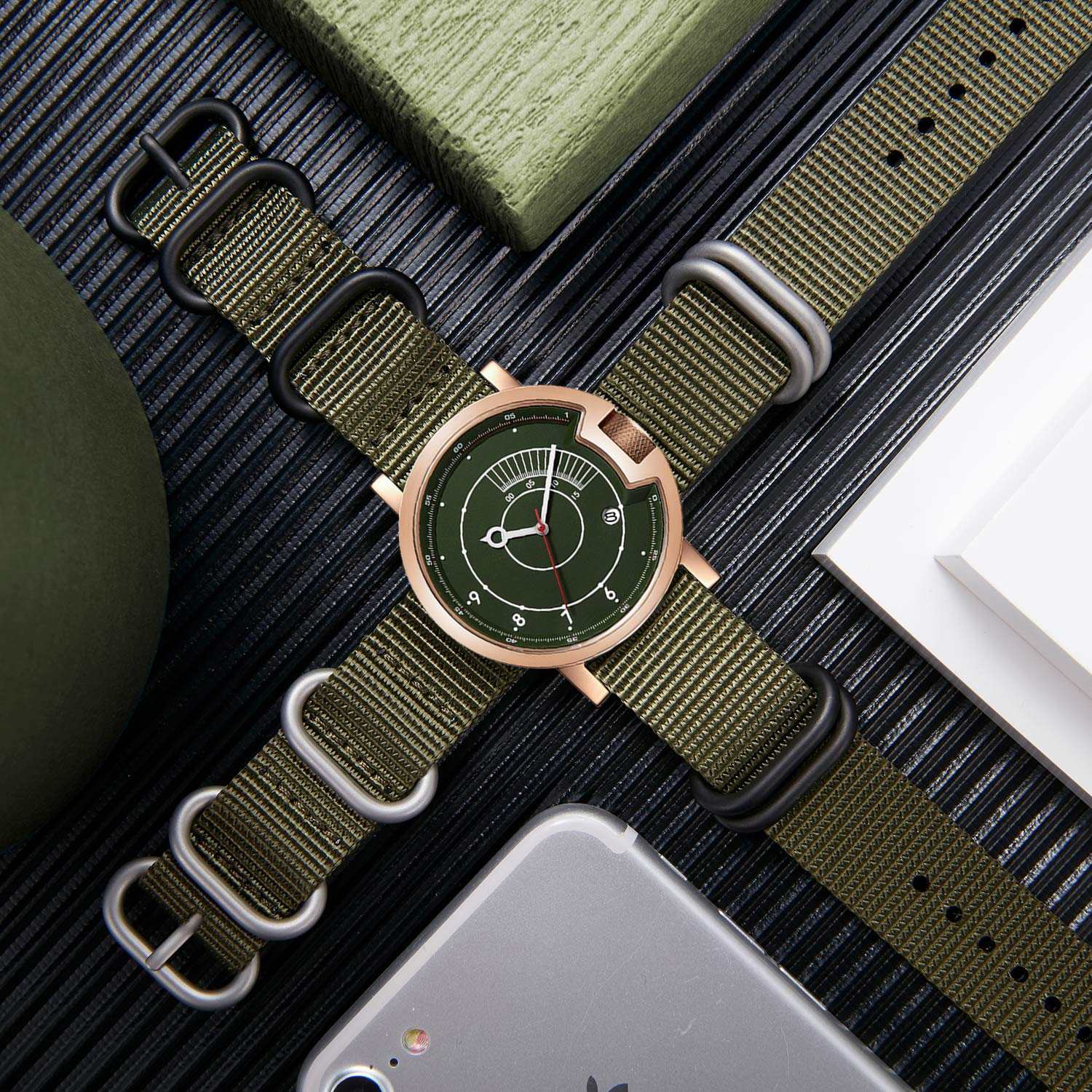 Nylon Watch Strap, Multicolor Watch Bands Replacement for Men Women 18mm 19mm 20mm 21mm 22mm 23mm 24mm G10 Premium Ballistic with Military Heavy Duty 5 Rings Silver/Black Stainless Steel Buckle — view 4