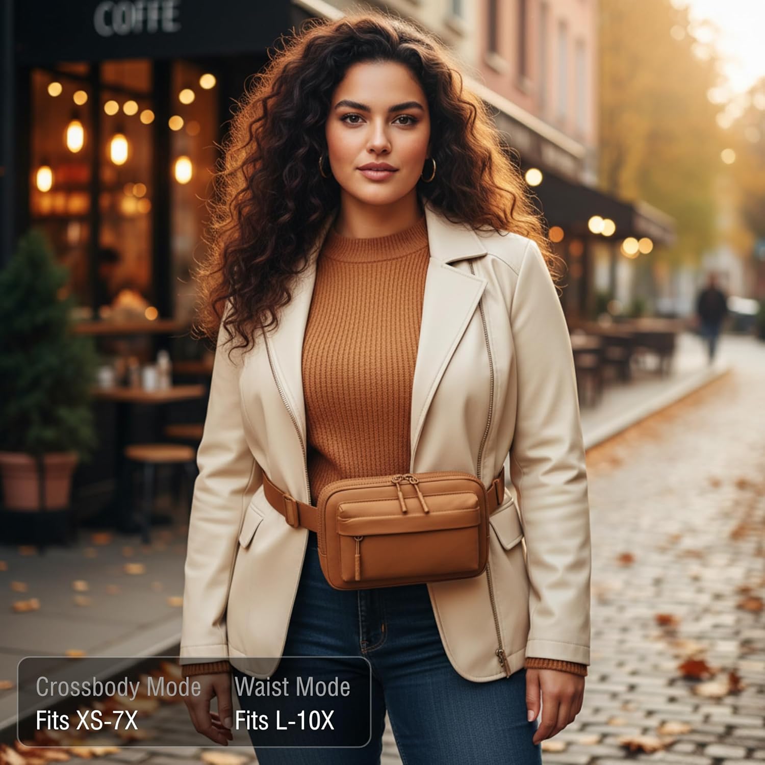 FORZAROCKET Plus Size Fanny Pack | XL Extended Strap 70" | Double Compartment | Women Men Crossbody Sling Bag | Essential-Fit Belt Bag - Image 2