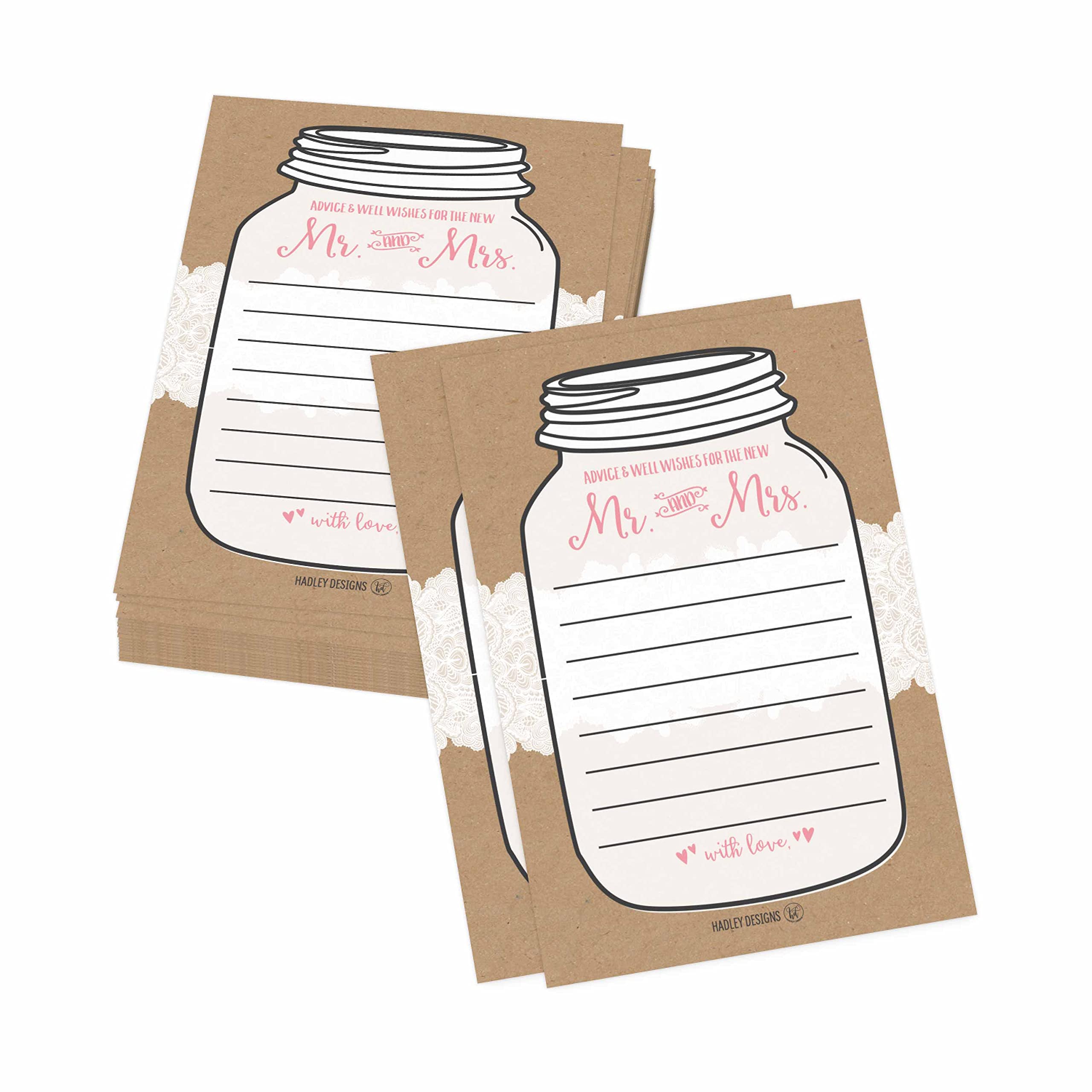 Buy Hadley Designs 50 4x6 Rustic Wedding Advice Well Wishes For The 