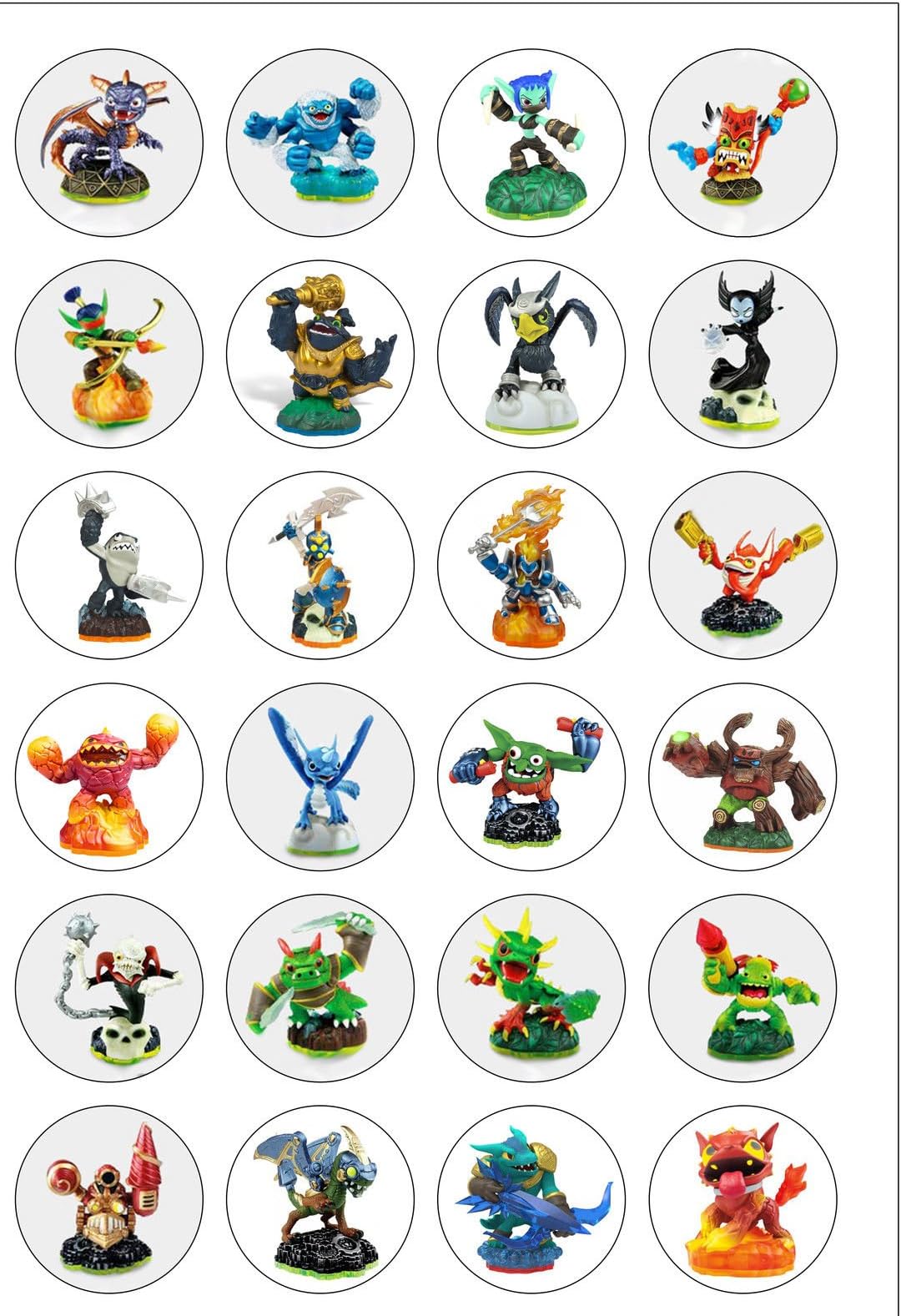 24 Precut Skylanders Edible Wafer Paper Cake Toppers