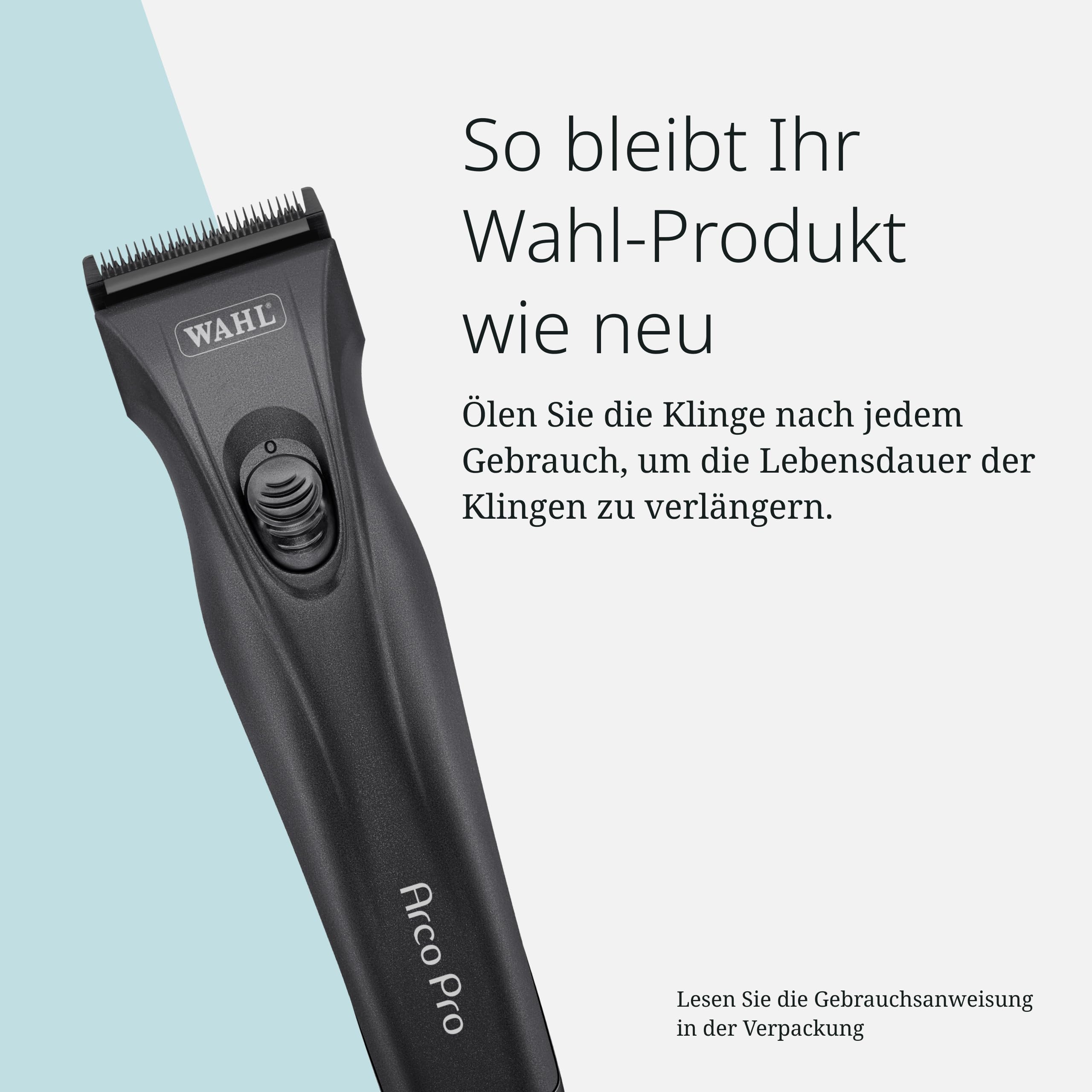Wahl Arco Pro, Kabellose Tierschermaschine für Hunde und Katzen | Kabelloser Tierhaarschneider für mittelgroße Hunde und Katzen, Wechselakku, 120 Minuten Laufzeit, 0,7-3 mm Profiklinge