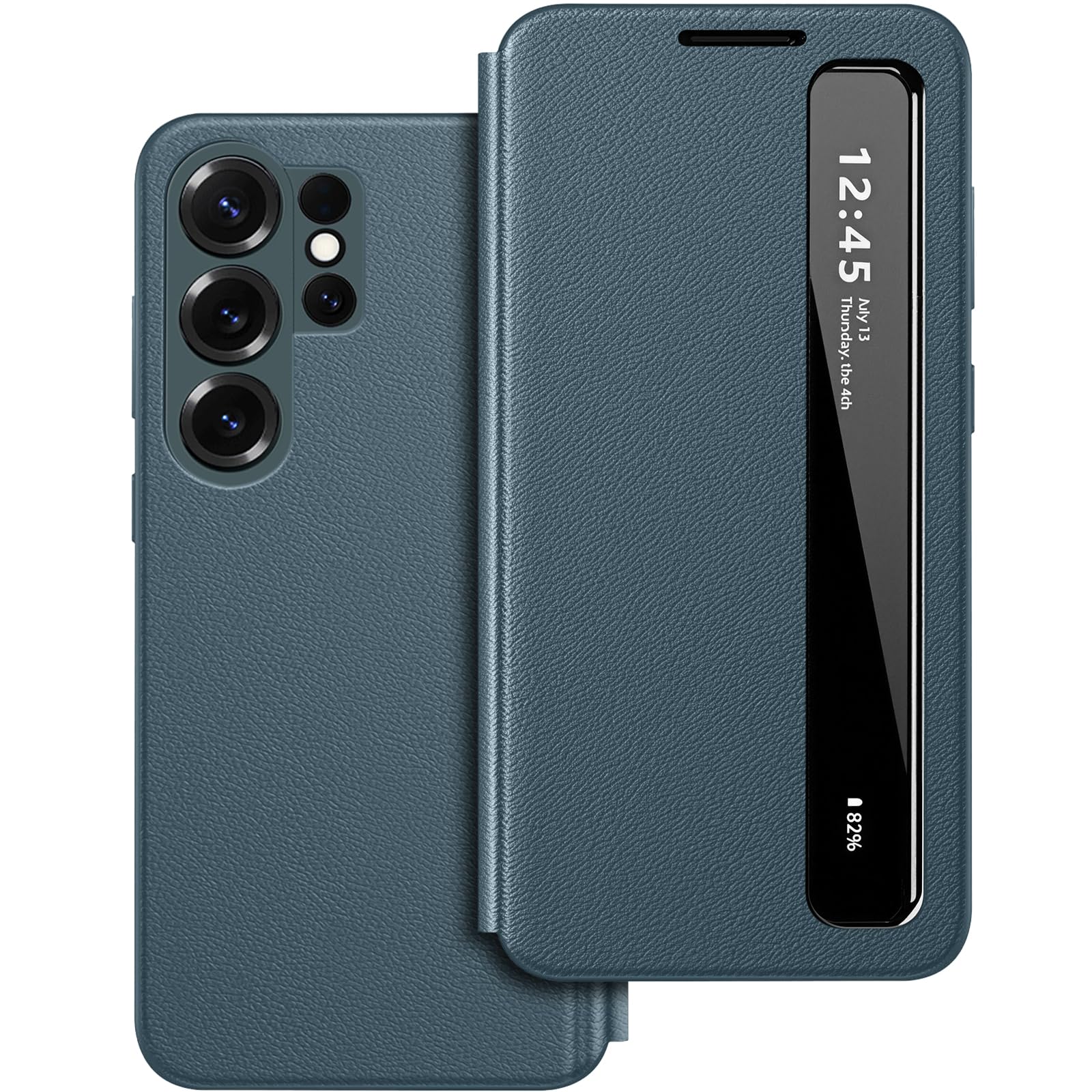 für Samsung Galaxy S26 Ultra Clear View Smartphone Cover mit Sichtfenster, Smart Clear View Schutzhülle für Samsung S26 Ultra 5G, Flip Handyhülle, Extra Dünn, S toßfest, Schutz Case Galaxy (Grün)