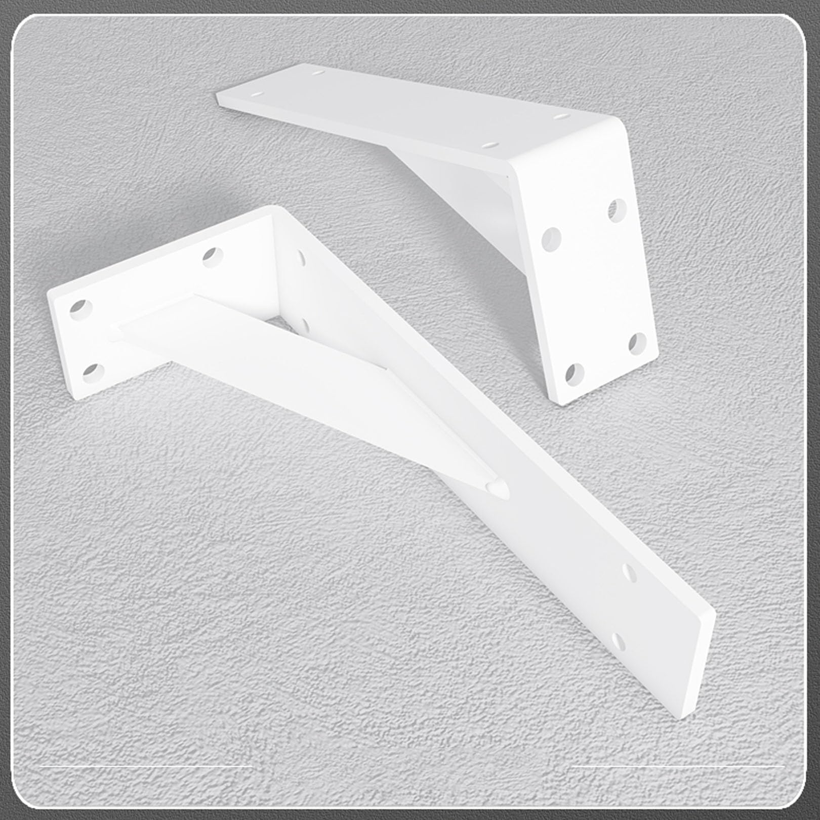 2 Piezas Escuadras para Estanterias Metalicas,Soportes de Estante Flotante,Soportes Triangulares de 90 Grados Angular de Montaje en Pared Pesados,con Tornillos (25cm x 10cm,Blanco)