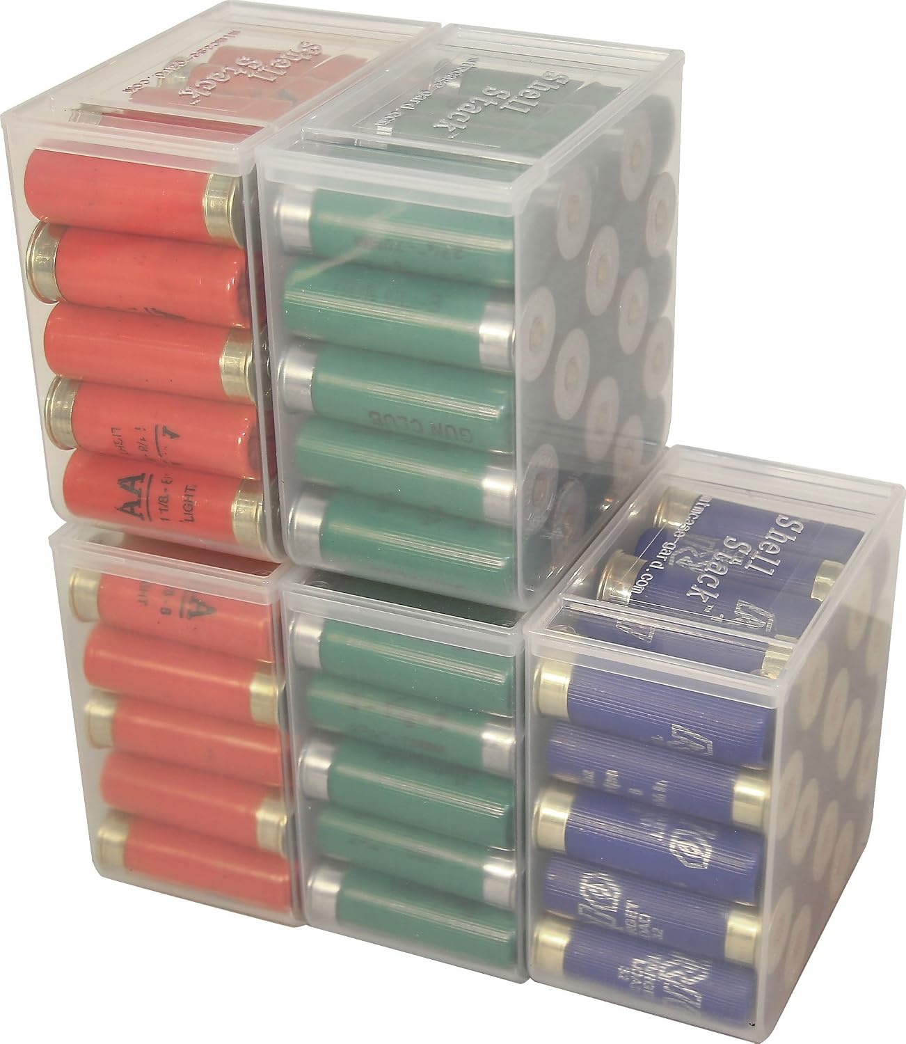 MTM SS25-00 Shell Stack 25 Round Compact Shotshell Storage Box, Clear See-Thru, Small, USA Made