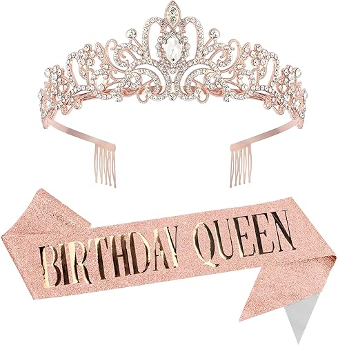 Miniatura 1 de Banda de cumpleaños para mujer, corona de cumpleaños, tiara de cumpleaños, banda de reina de cumpleaños y tiara para mujer, diadema de cumpleaños