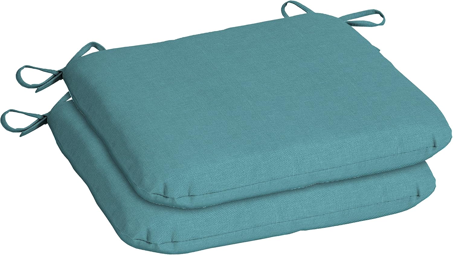 2pc Outdoor Patio Seat Cushions, Solid Turquoise Blue