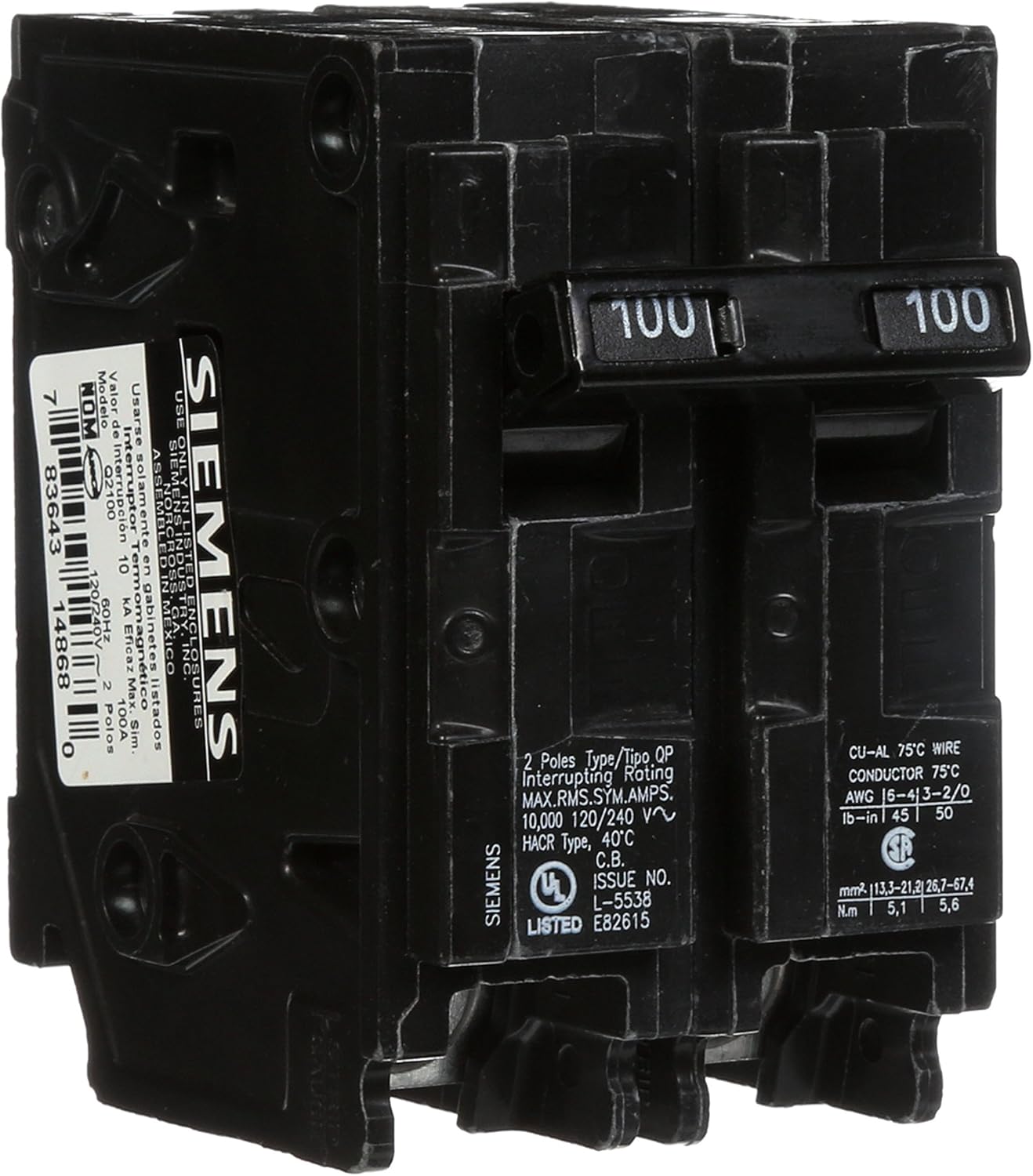 🔥 Crazy Deals Q2100 100-Amp Double Pole Type QP Circuit Breaker One-Day Sale: Up to 60% Off Q2100 100-Amp Double Pole Type QP Circuit Breaker