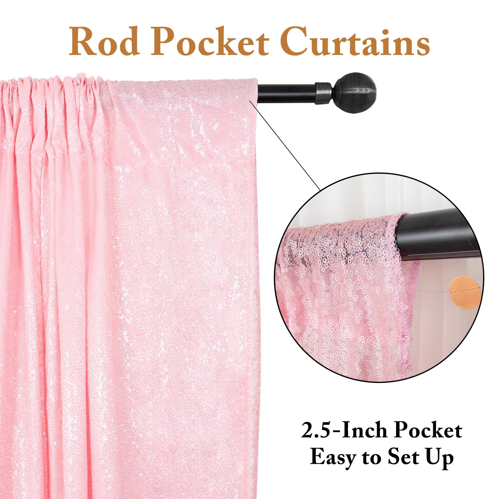 ShinyBeauty 5FTx7FT Sequin Backdrop Curtain Sparkly Fuchsia Photo Backdrops Shimmer Photography Background Wedding Drapes Glitter Backdrop Curtain for Party Birthday: 5FTx7FT Pink