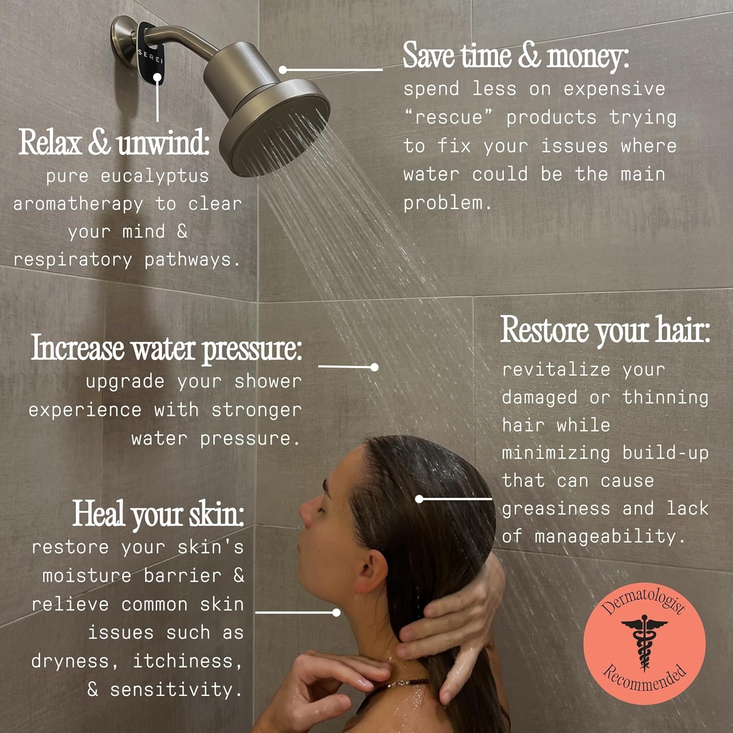 Lab Tested Filtered Shower Head | Best Shower Head with Filters for Chlorine & Hard Water | High Pressure Water Softener for Healthy Skin & Hair | Soothes Dry or Irritated Skin & Hair (2.0 Chrome)