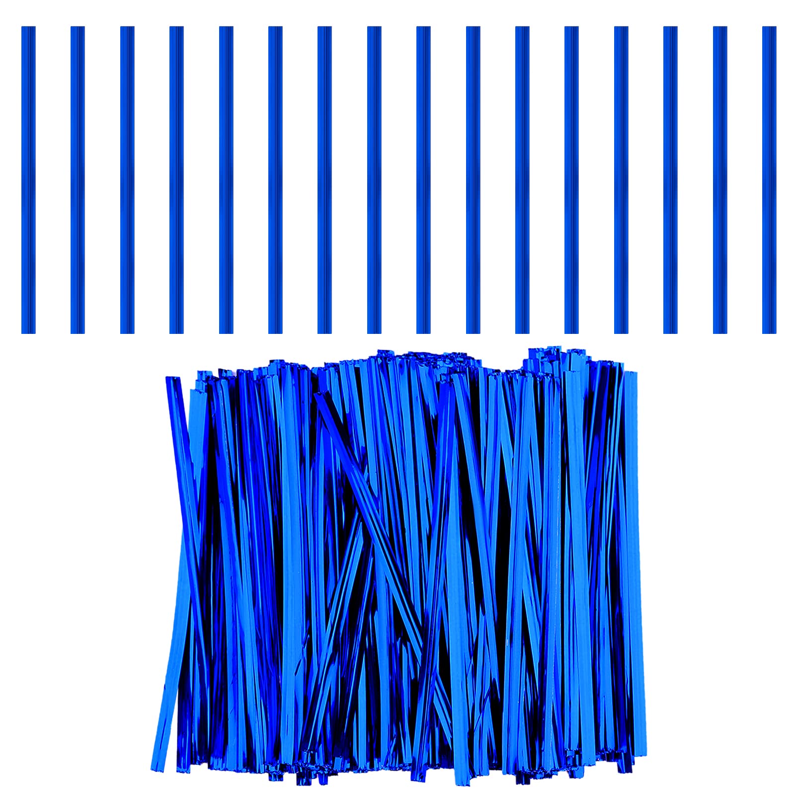 LUTER 750pcs 4 Inch Metallic Twist Ties, Reusable Bag Ties Plastic Bread Twist Tie for Treat Bags Coffee Bags Snacks Cake Pops Party Favors (Blue),Embellishment Christmas Atmosphere