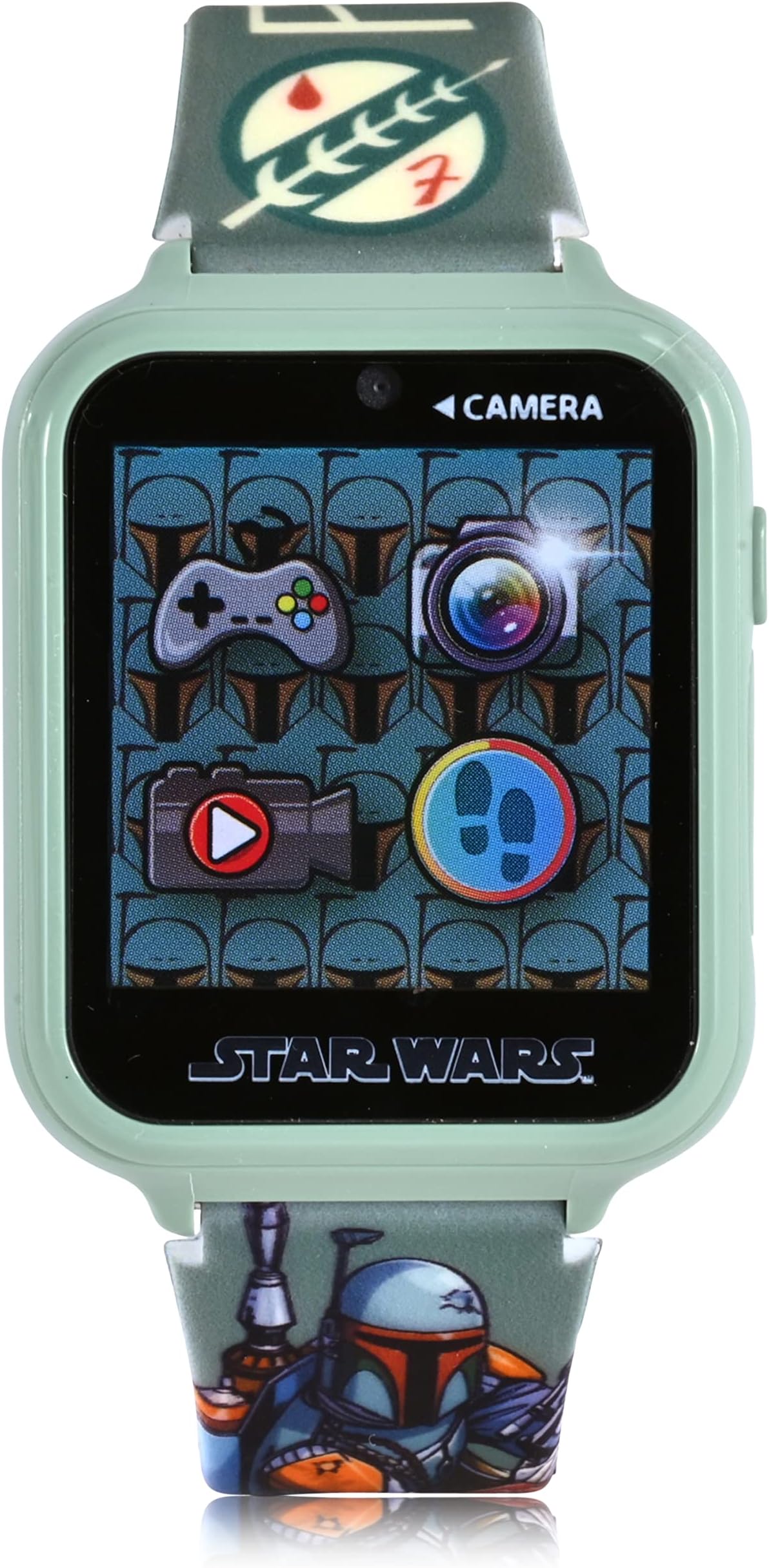 Smart Watch for Kids โ Boba Fett Star Wars Kids Watch with Camera, Games, Voice Recorder, Pedometer, Calculator โ Interactive Girls and Boys Watch Ideal for School, Everyday Wear (BOB4001)