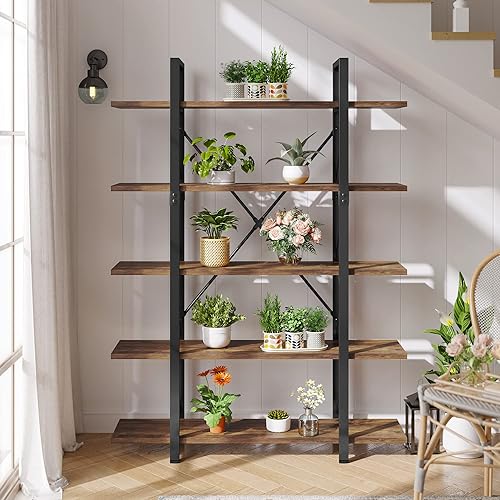 Miniatura 9 de YITAHOME Estantería de 5 niveles, estantería moderna Artsy, estante para libros, estantes de almacenamiento en sala de estarhogaroficina,