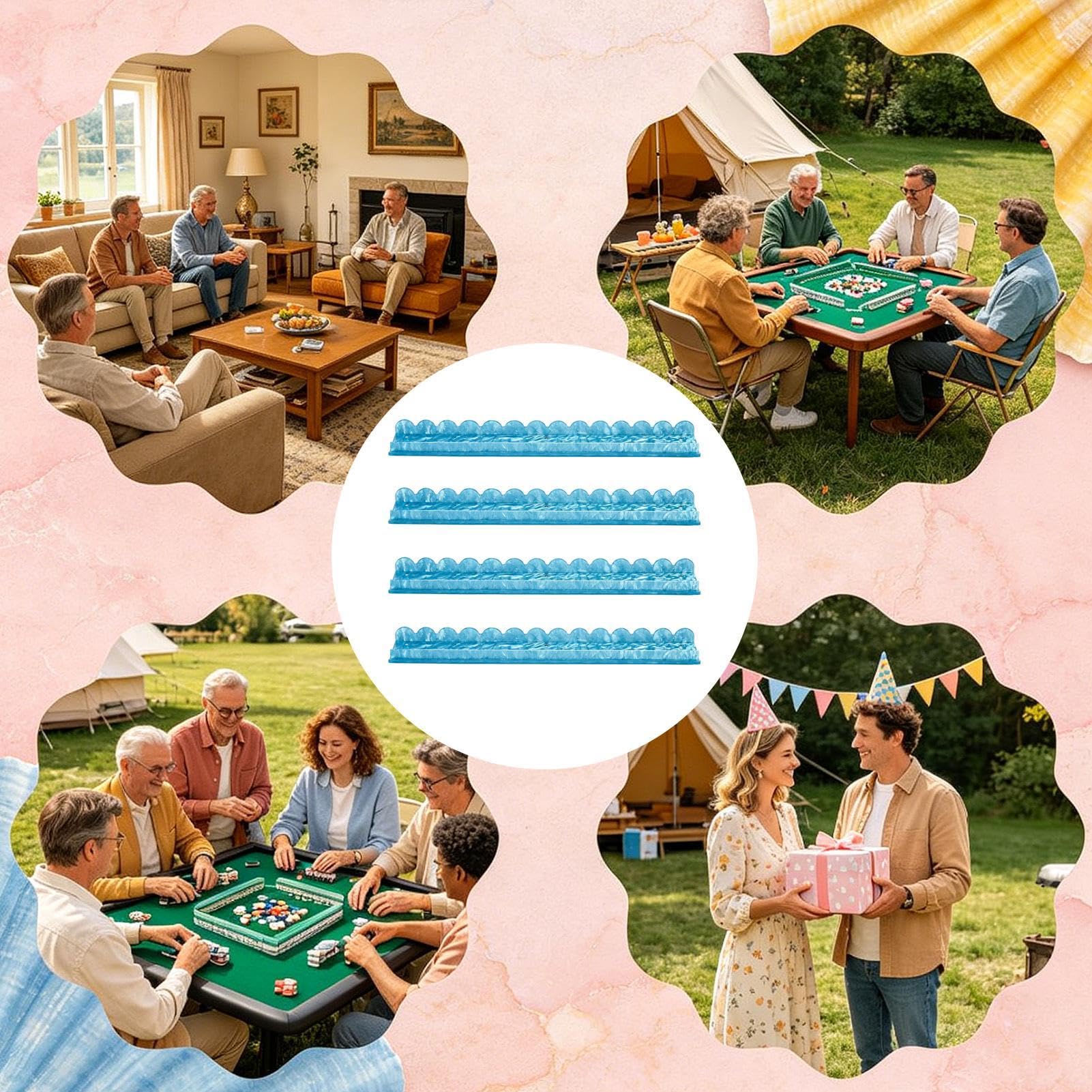 Stojaki Mahjong Z Popychaczami Magnetycznymi 4 sztuki akcesoriów do | Magnetyczne Popychacze dla kobiet mężczyzn początkujących kolekcjonerów na domowe wieczory gier i