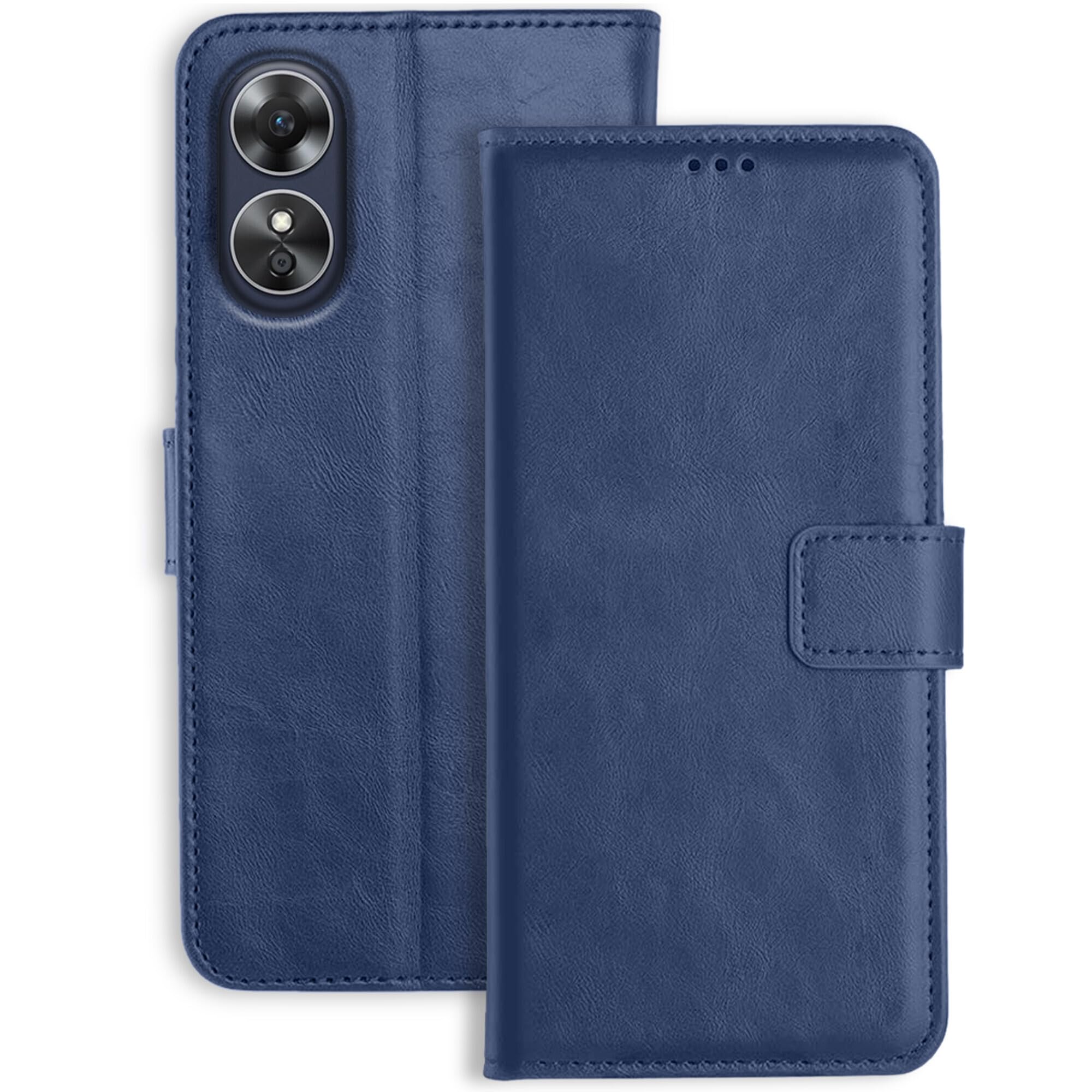 Orosky Oppo A17 Flip Back Cover Case | Inbuilt Stand & Pockets | Magnetic Shockproof Leather Wallet Style Flip Case for Oppo A17 (Blue) (B0CBMHBN48) Amazon Price History, Amazon Price Tracker