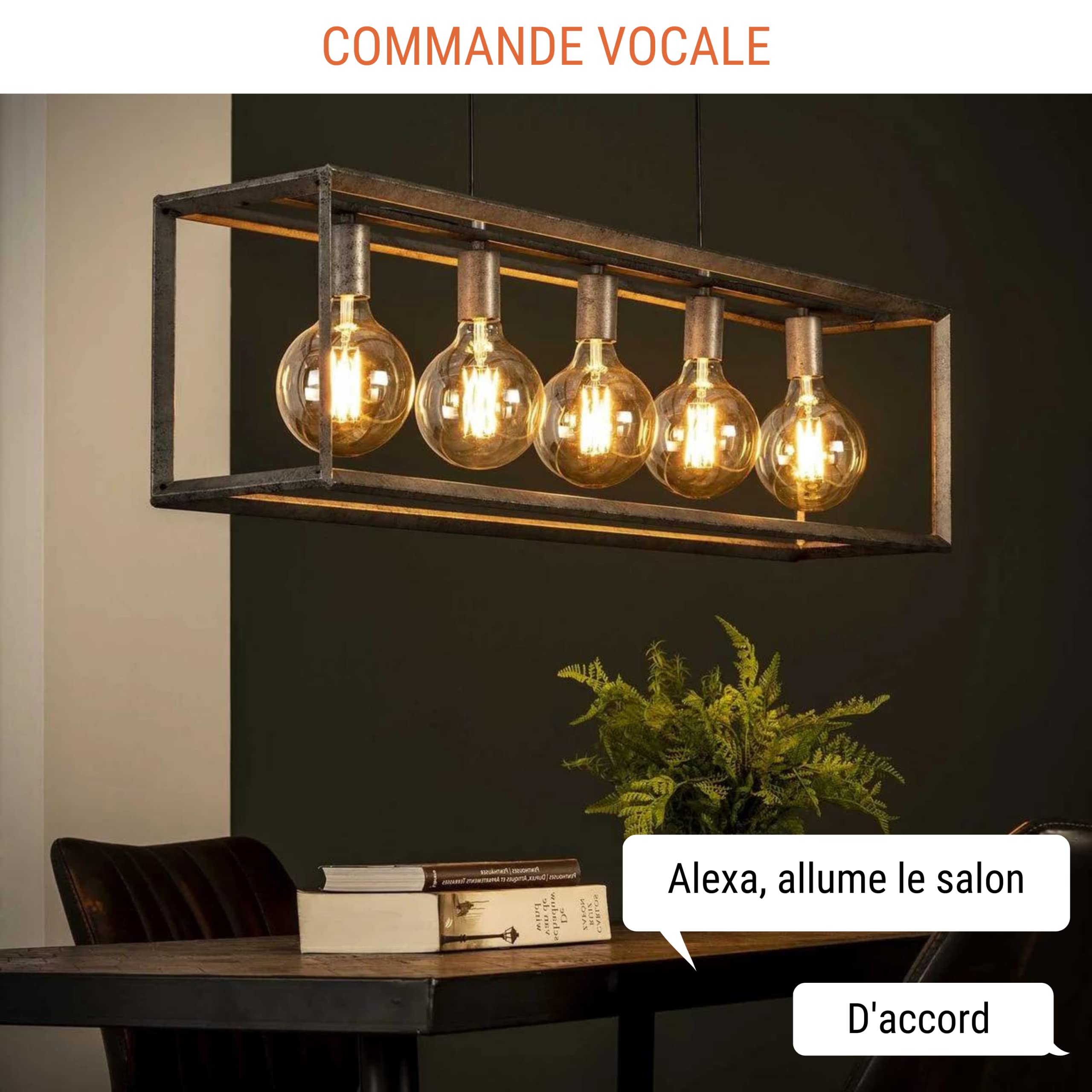 Konyks Antalya Style G80 Amber Color Smart Żarówka LED WiFi + BT, kompatybilna z Alexa i Google Home, łatwa automatyzacja
