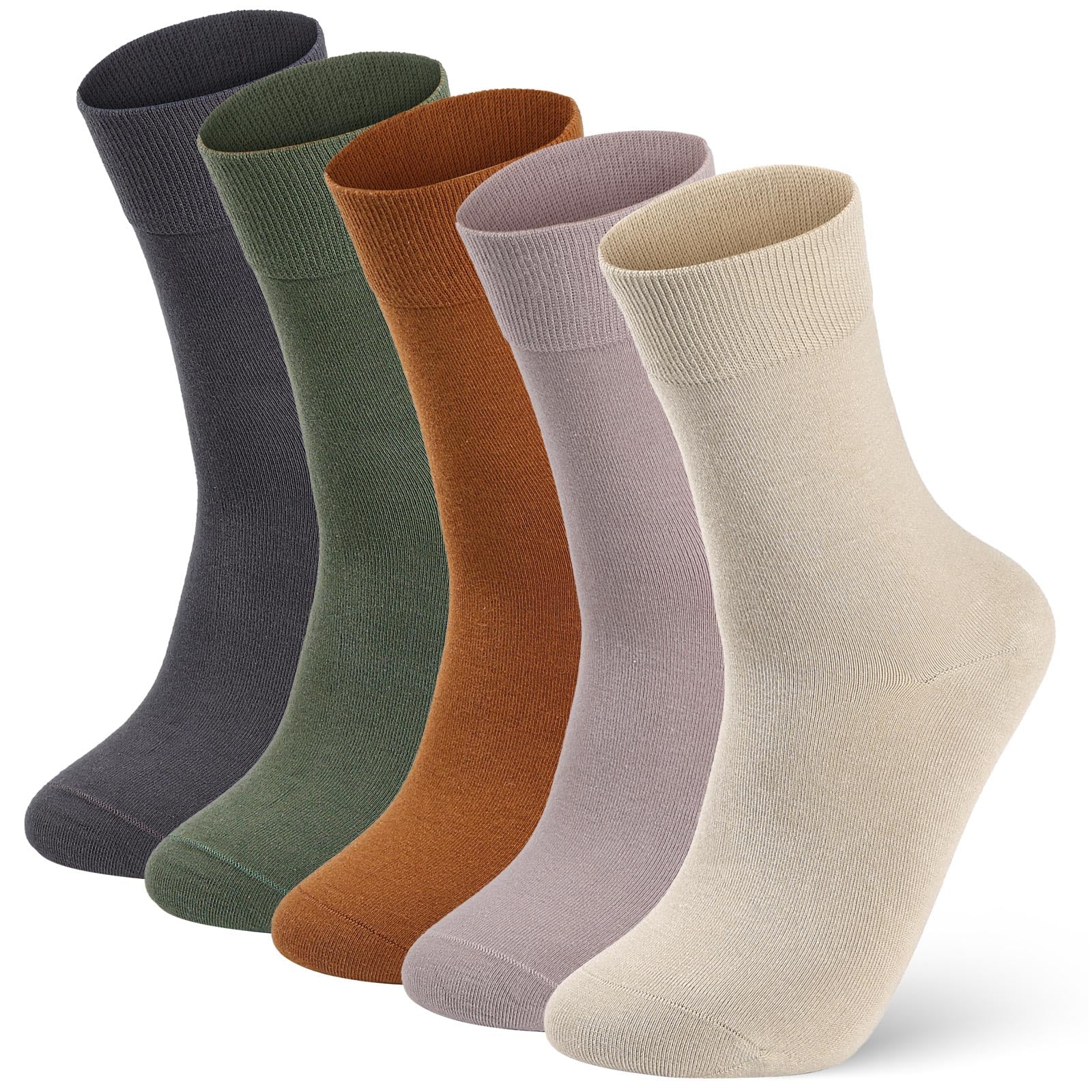 FGZ Mens Crew Socks Breathable Cotton Soft Casual Thin Socks for Work,Sport &amp; Everyday Wear,5 Pairs