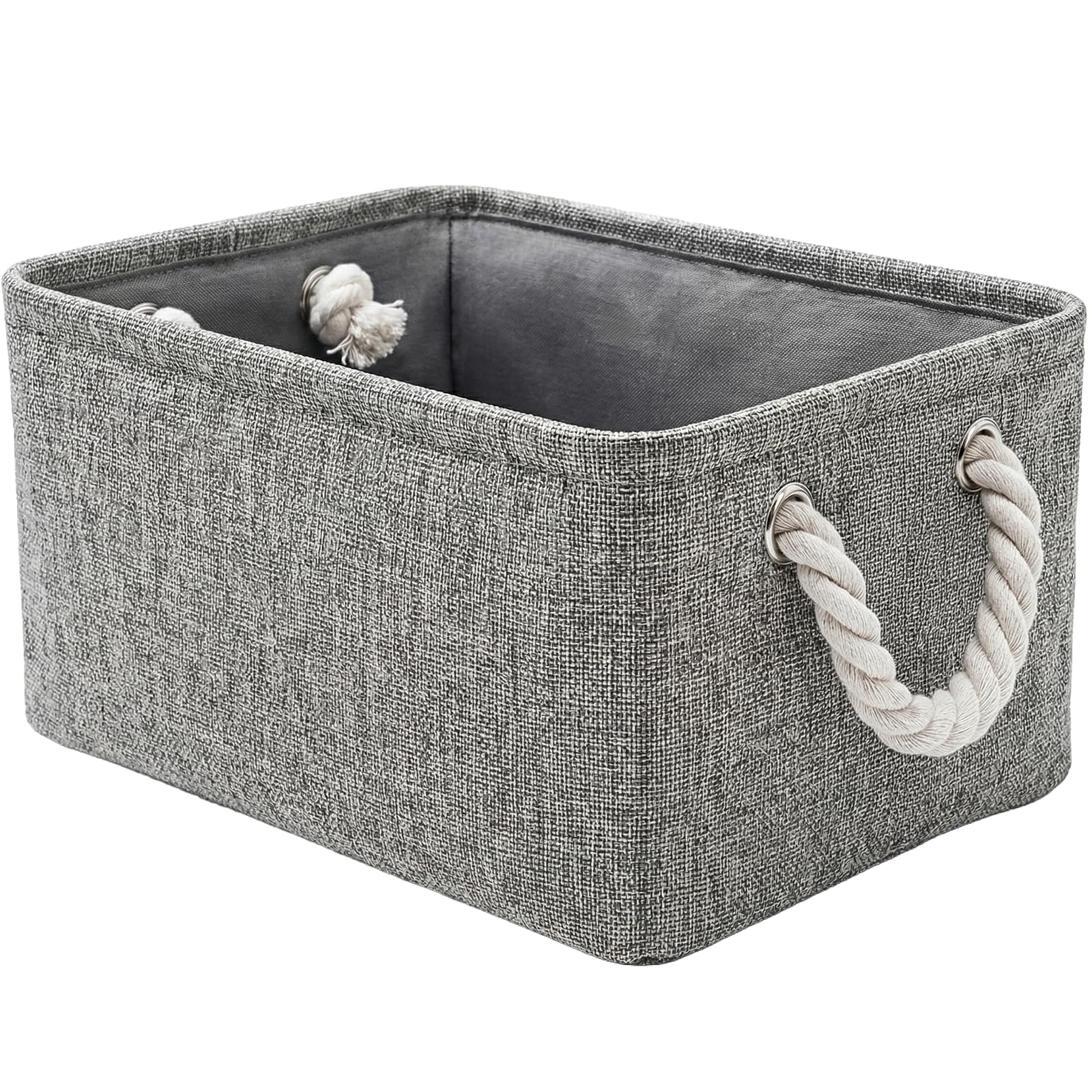 TheWarmHome Faltbare Stoffkorb Aufbewahrungsboxen aus Stoff Körbe für Regale Aufbewahrungskörbe Körbe für Die Organisation(Grau, 11.8x7.9x5.1")