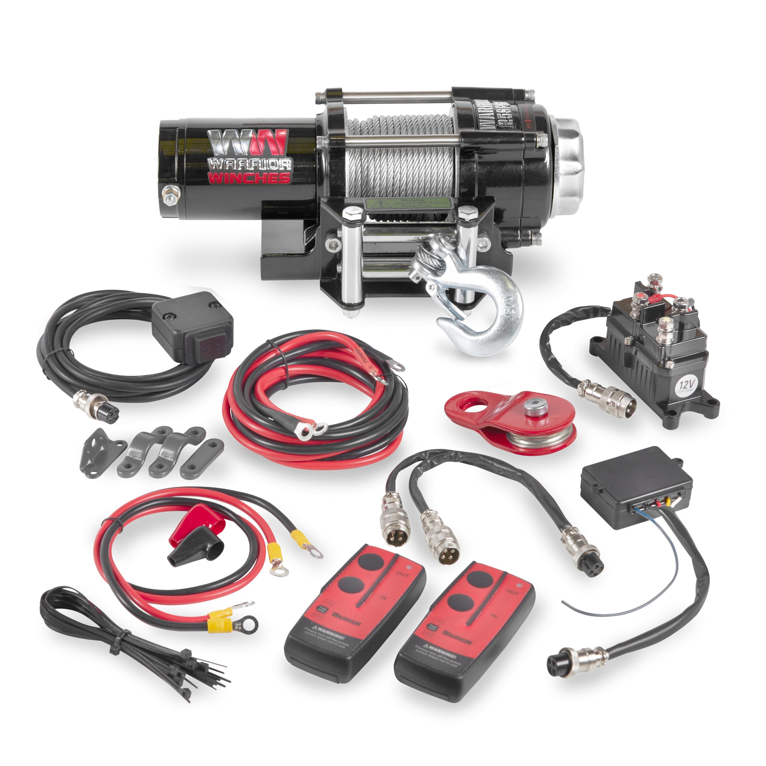 Ninja 2500 lbs - Premium 12V Electric ATV/UTV Winch with Steel Cable, Compact and Powerful 12 Volt ATV Winch - Comes with Wireless Remote - Perfect for ATV, UTV, Boat, Trailer