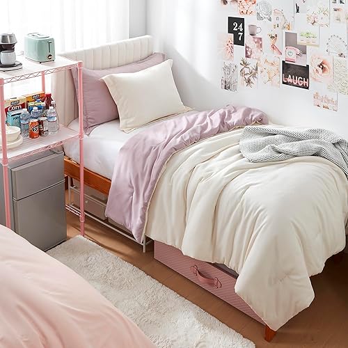 Miniatura 5 de Dorm Haul Cozy College - Juego de edredón para cama individual XL, color violeta hieloJet Stream