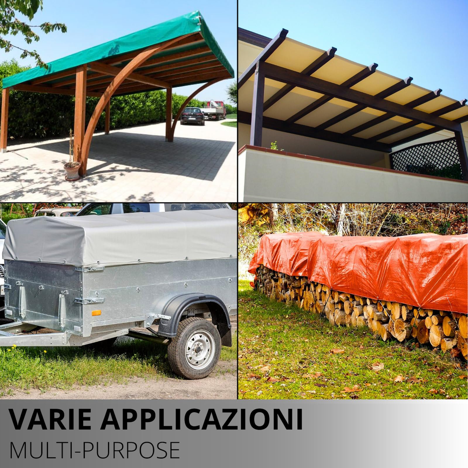 Telone Impermeabile In PVC 3x3 M Marrone 650 G/m² – Antipioggia E Anti-UV Per Giardino E Terrazzo