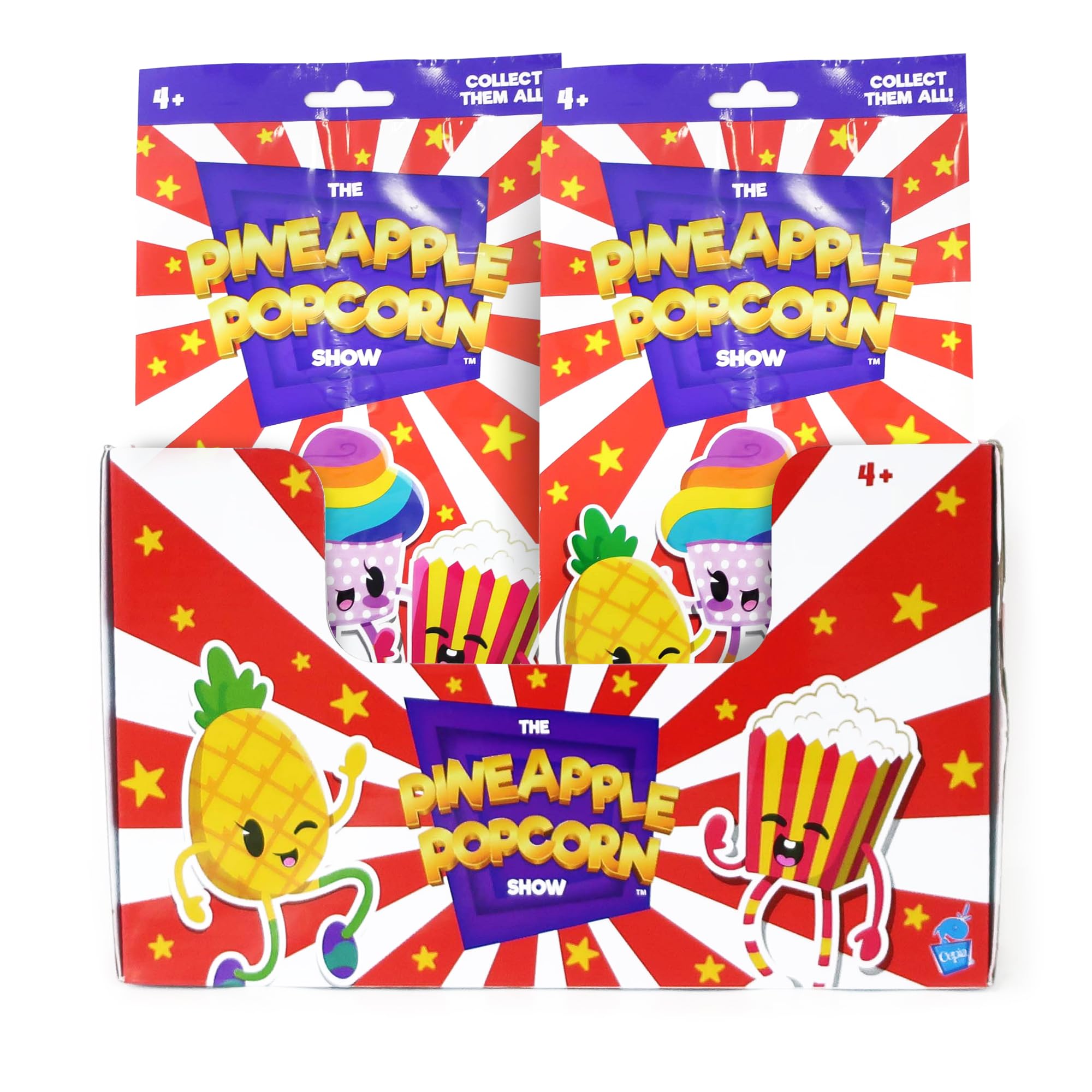 Cepia Pineapple Popcorn Mystery Assortment A 2-Pack | Mini Figures for Kids | Collectible Plush Toys | Mystery Bags for Girls and for Boys | Assorted Poseable Snack Shaped Figures | 2pk-Mystery