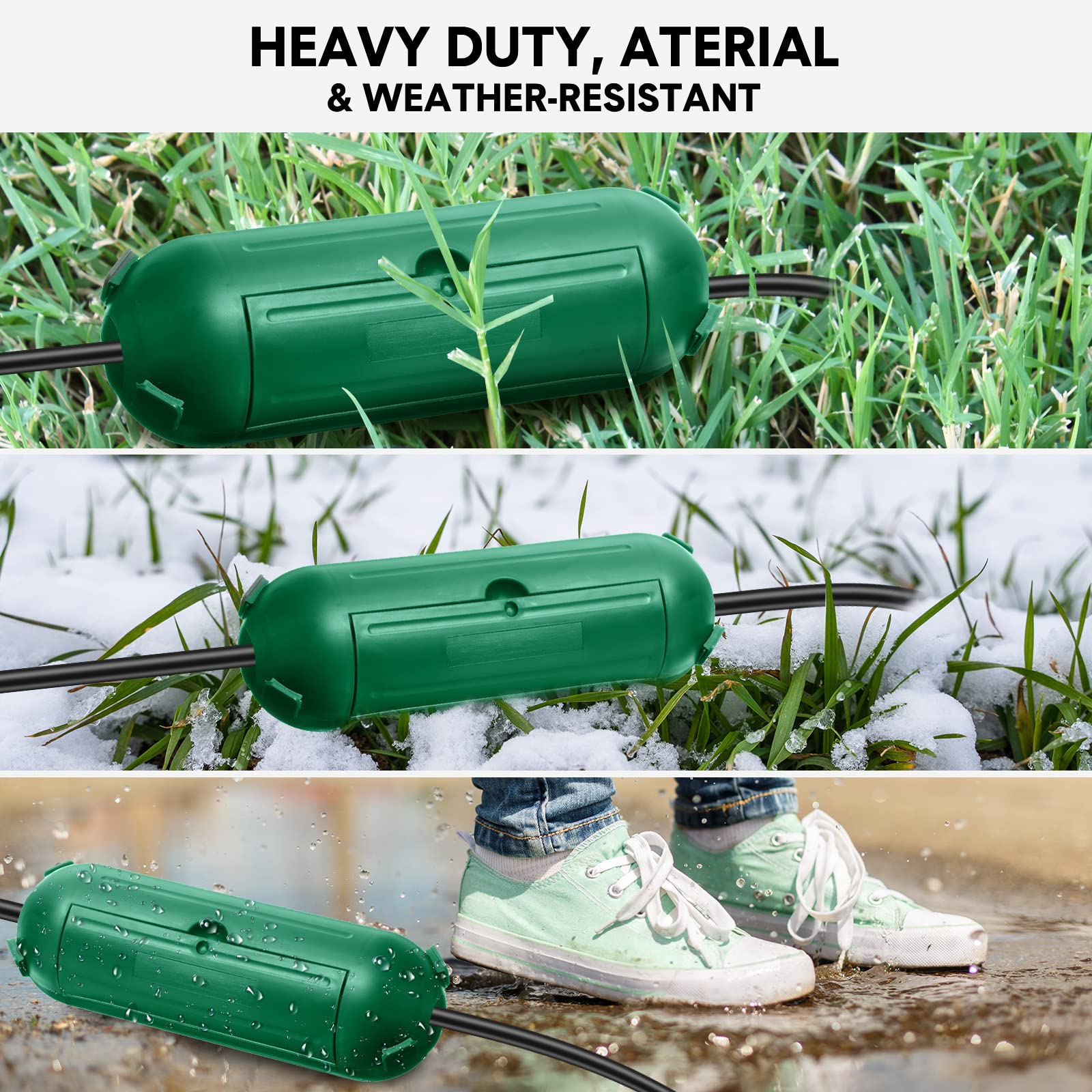 Weewooday Confezione da 8 coperture di sicurezza per cavi di prolunga per esterni, impermeabili, a forma di capsula, copertura per presa elettrica da esterno, impermeabile, copertura di sicurezza