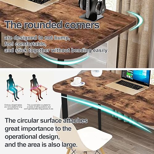 Miniatura 3 de XUEGW Escritorio para computadora, escritorio para oficina en casa, mesa de estudio, moderna