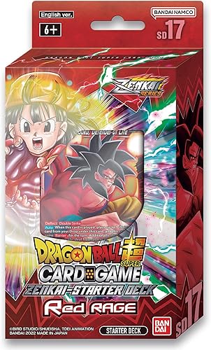BANDAI  Dragon Ball Super CG Cubierta de inicio de la serie Zenkai (SD17) - Red Rage  Juego de cartas  A partir de 6 años  1 jugador