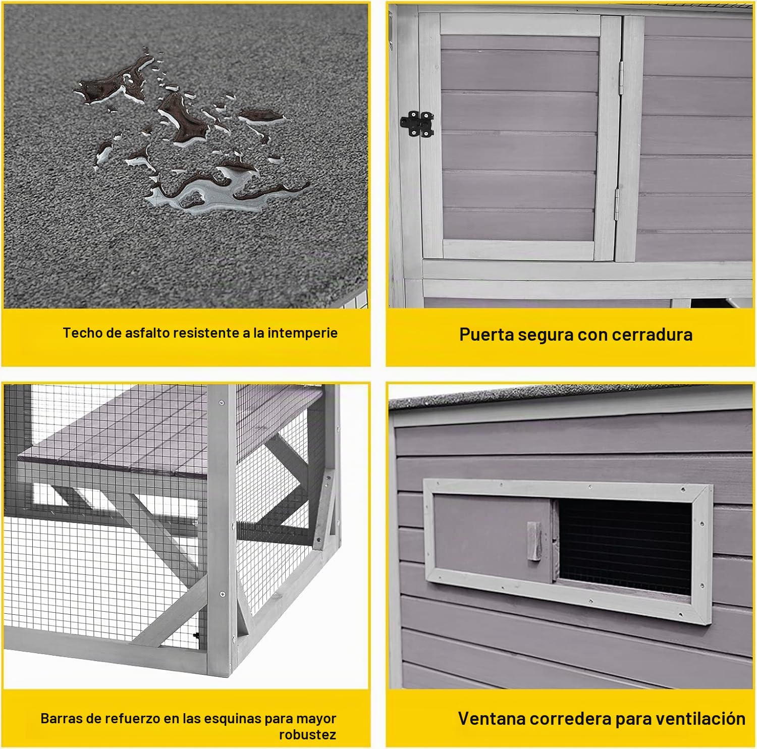 Casa para gatos al aire libre Catio con 4 niveles para gatos, jaula grande para gatos para interiores y exteriores, con techo resistente a la intemperie y habitación espaciosa