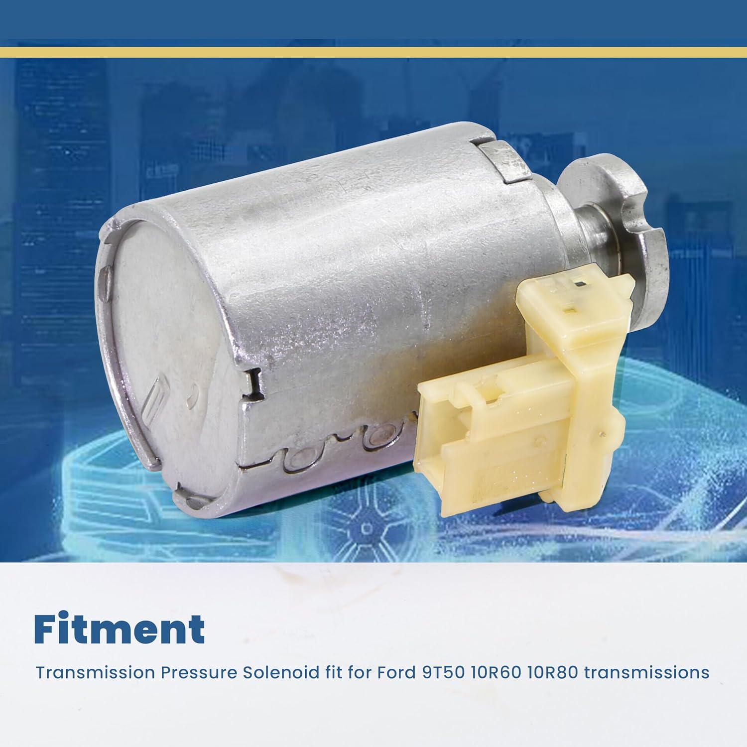 ASTROSYNC Transmission Pressure Solenoid Fit For Ford 9T50 10R60 10R80, Gearbox Solenoid Valve Replace 24268036 24046408 HL3P-7J136-AD HL3P-7J136-AA HL3P7J136AD