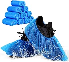 flintronic Disposable Shoe Covers, Thick CPE Material, Disposable Shoe Covers, Pack of 100 (50 Pairs), Non-Slip and Waterproof to Keep Shoes/Floors/Carpets Clean and Tidy, 100 Pieces (50 Pairs)
