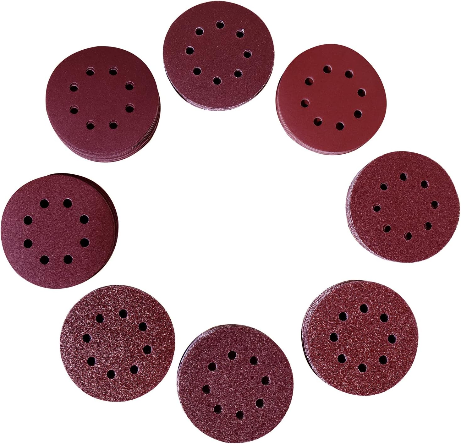 CCLIFE 160 Pieces 125 mm Sanding Disc for Eccentric Sander 8 Types of