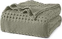 Vista 46 de PHF - Manta de punto gofre 100% algodón King, suave, ligera, transpirable, acogedora, de verano, para cama, tejida, estética, decoración del hogar