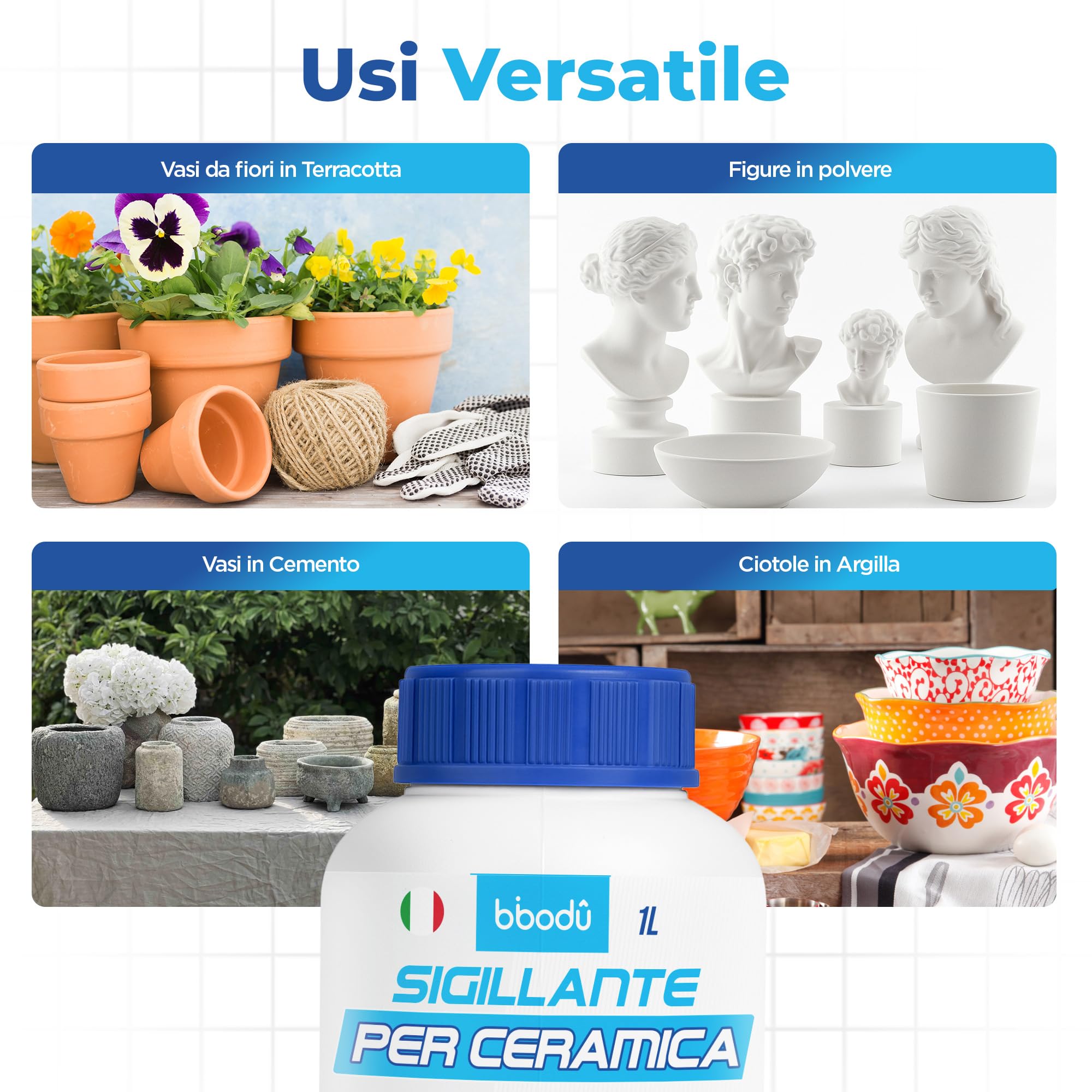 Sigillante per Ceramica 1L | Impermeabilizza Argilla, Gesso e Terracotta | Sigillante Impermeabile per Argilla Senza Solventi